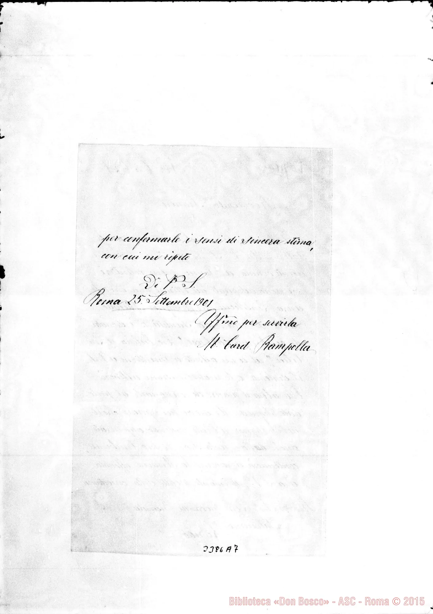 Fotogramma A 7 — Card. Rampolla-Don Branda. Roma, 25-09-1901 Copia