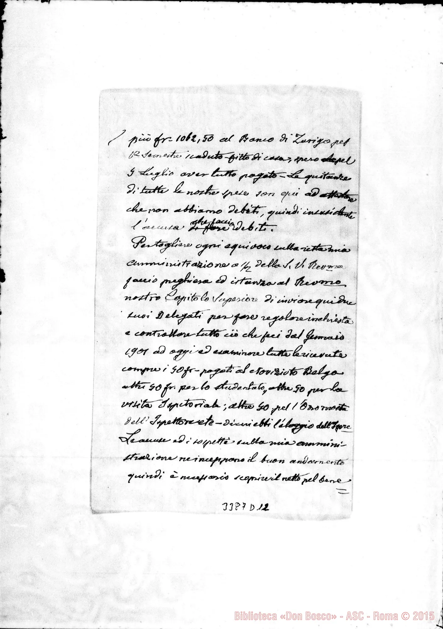 Fotogramma D 12 — Don Giovanni Branda-Don Rinaldi Filippo. Zurigo, 28-06-1905