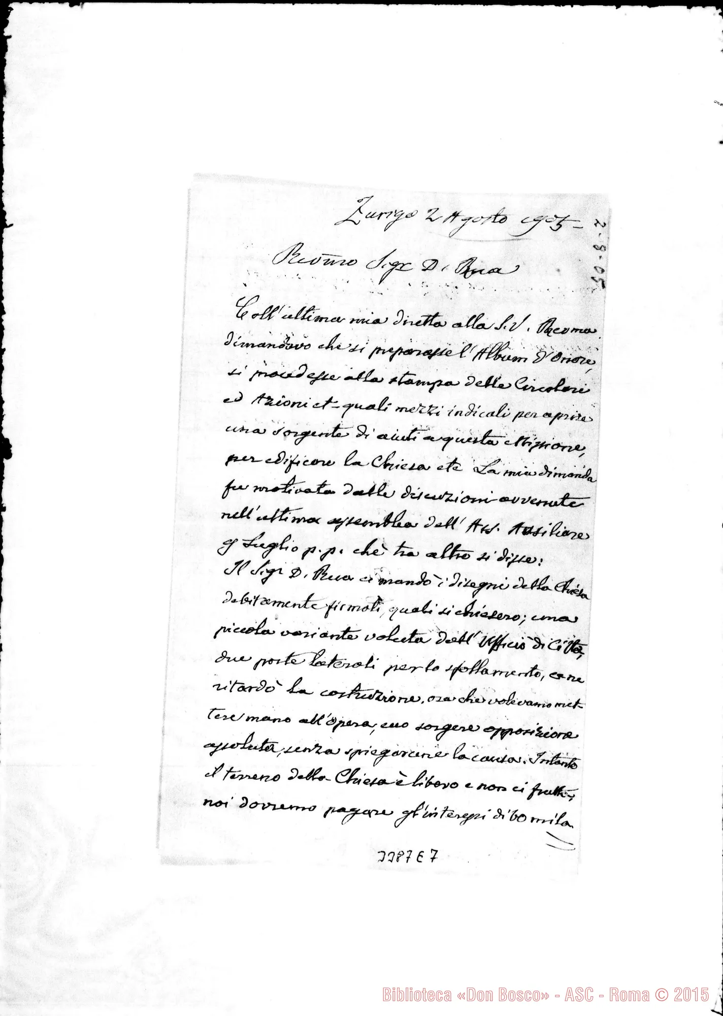 Fotogramma E 7 — Don Giovanni Branda-Don Rua. Zurigo, 2-08-1905