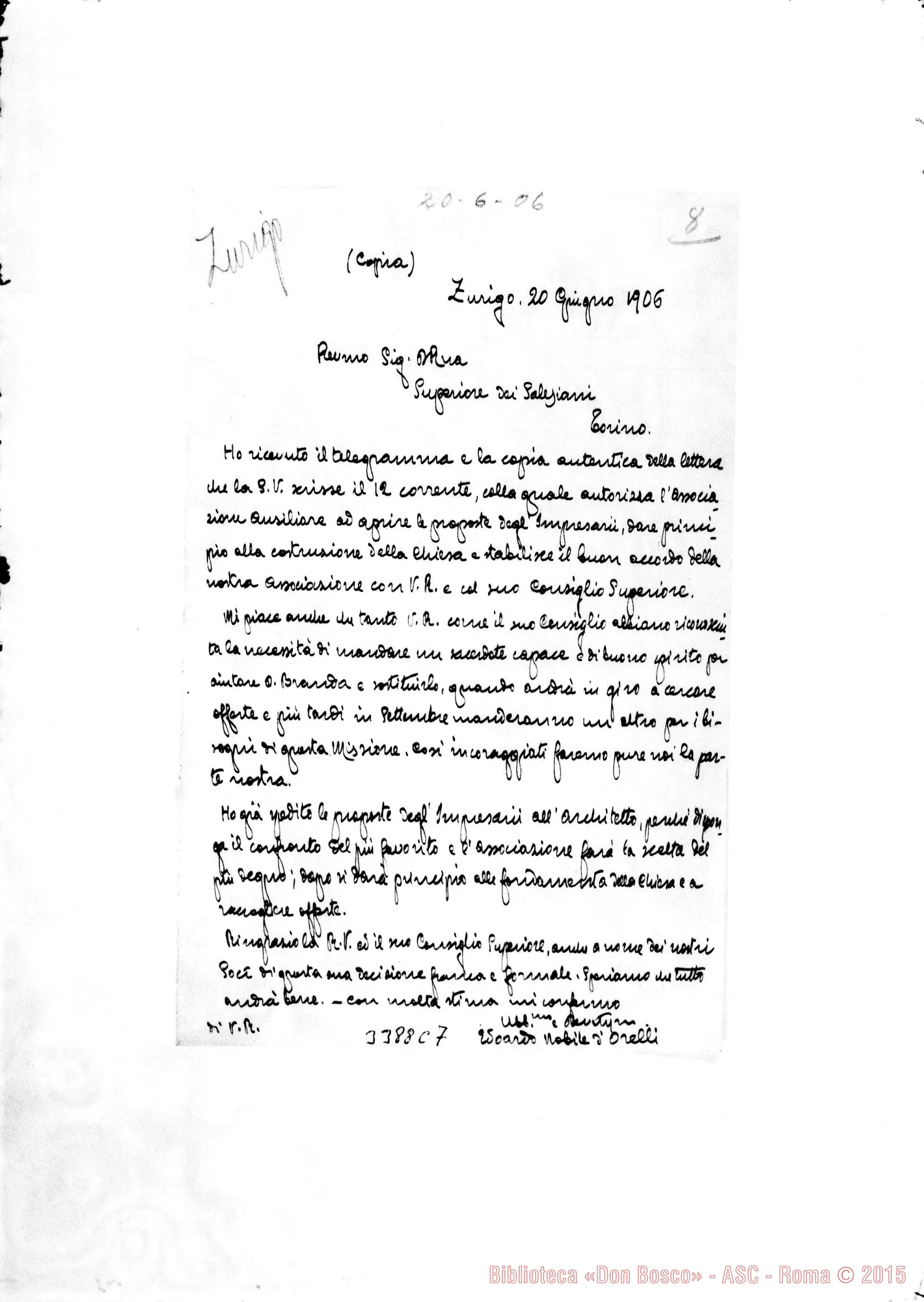 Fotogramma C 7 — Edoardo D’Orelli-Don Rua. Zurigo, 20-06-1906. Copia