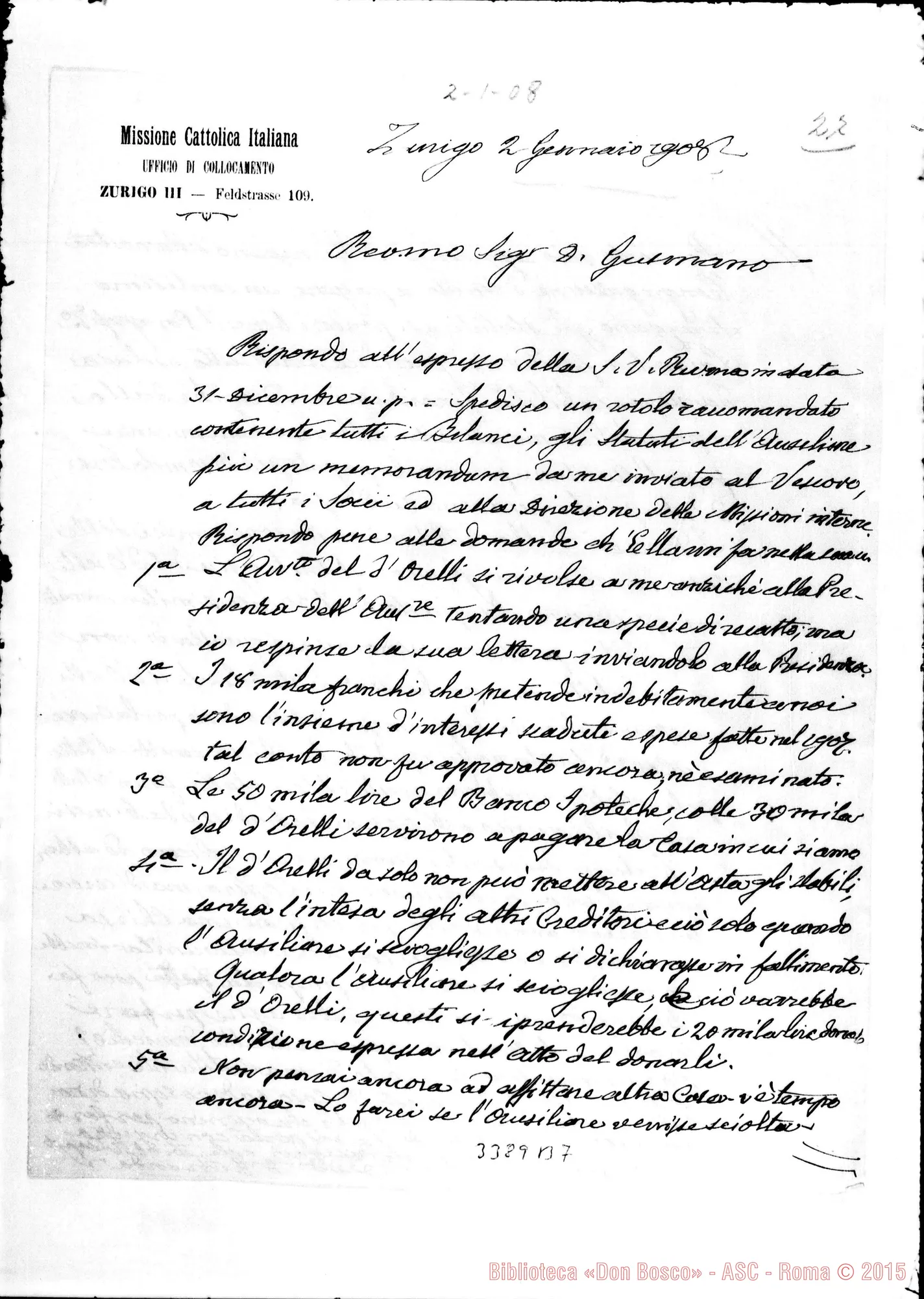 Fotogramma B 7 — Don Giovanni Branda-Don Gusmano. Zurigo, 2-01-1908