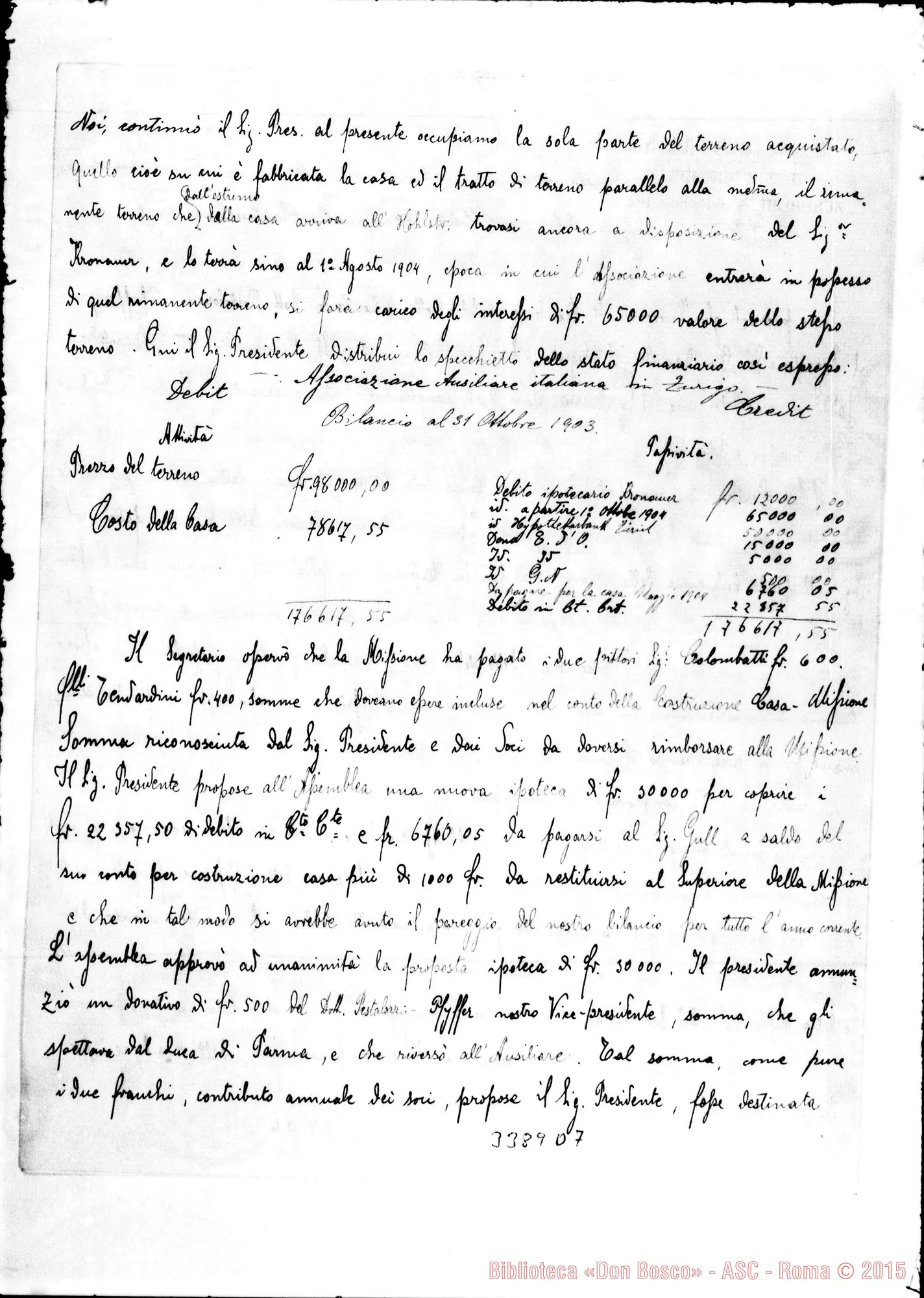 Fotogramma D 7 — Don Giovanni Branda: notizie sull’Associazione Ausiliare