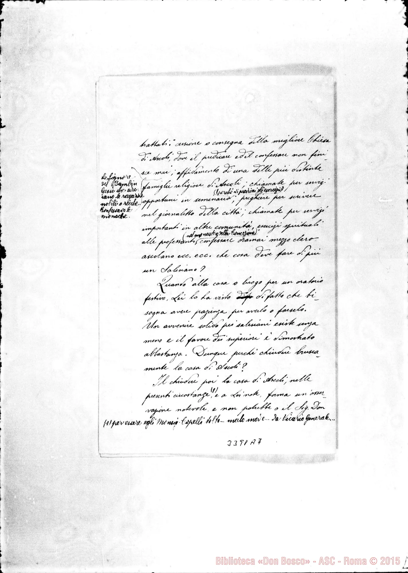 Fotogramma A 7 — Alessandro (a nome di Mons. Copelli)-Don Maccono. Sett. 1906 Autogr. Rua