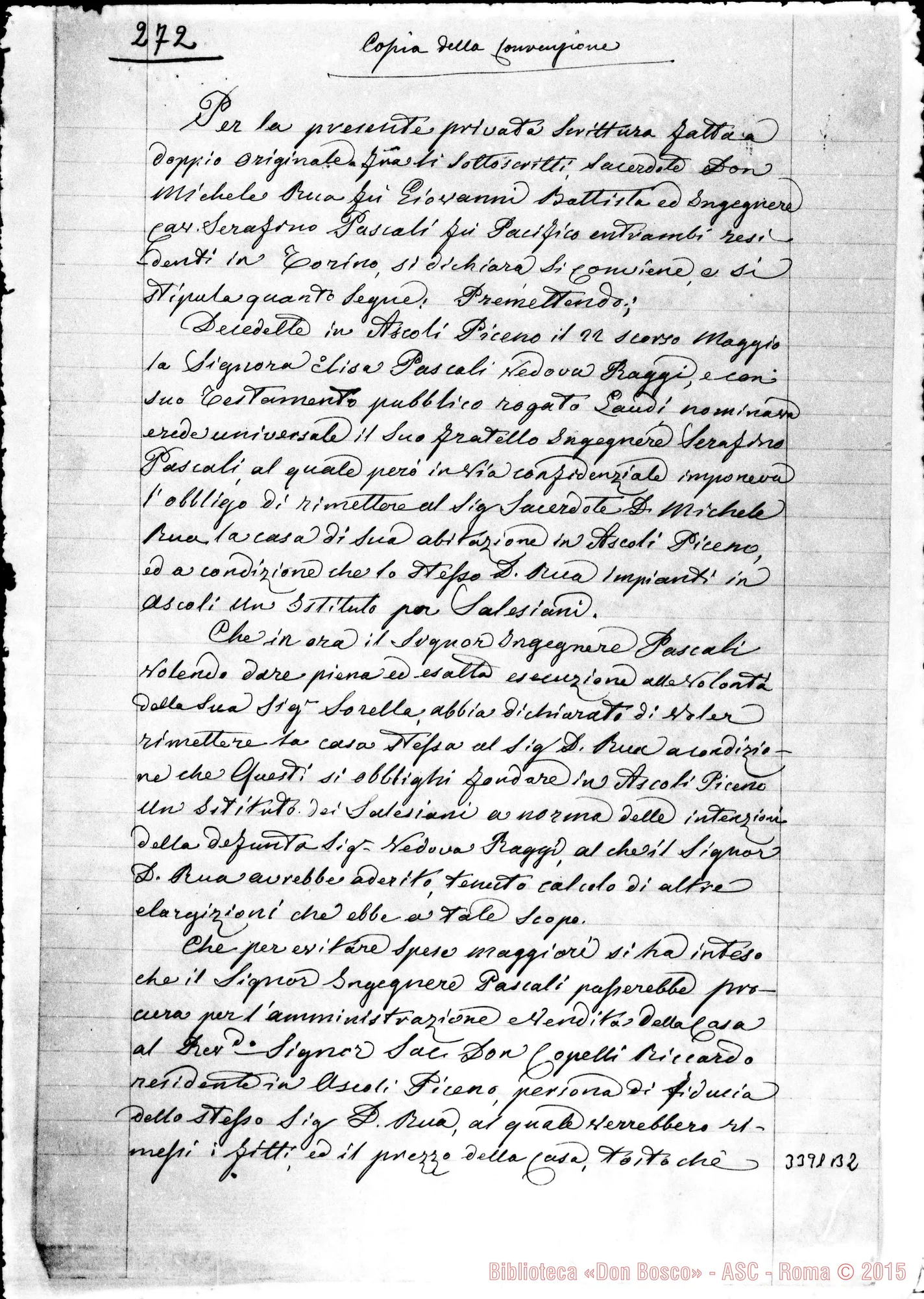 Fotogramma B 2 — Serafino Pascali: scrittura privata. Copia