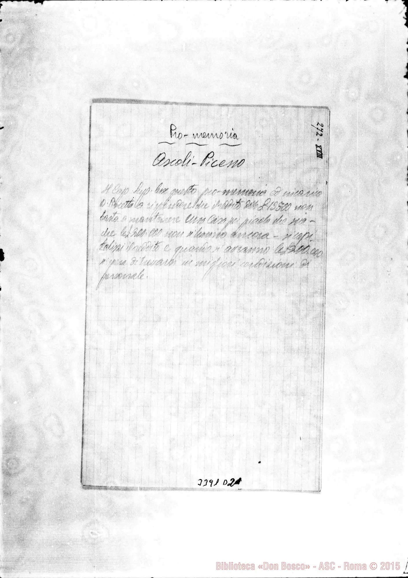 Fotogramma D 2 — Promemoria di Ascoli Piceno