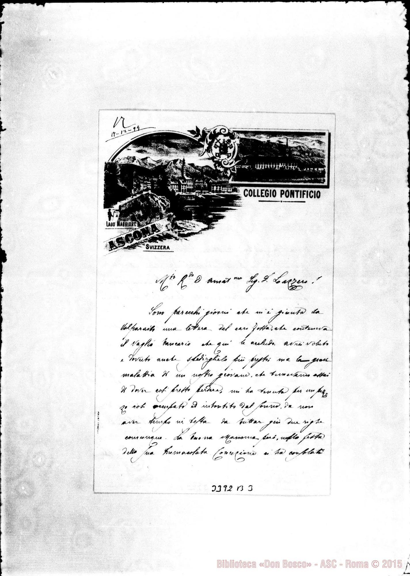Fotogramma B 3 — Don Fascie-Don Lazzero. Ascona, 15-12-1894