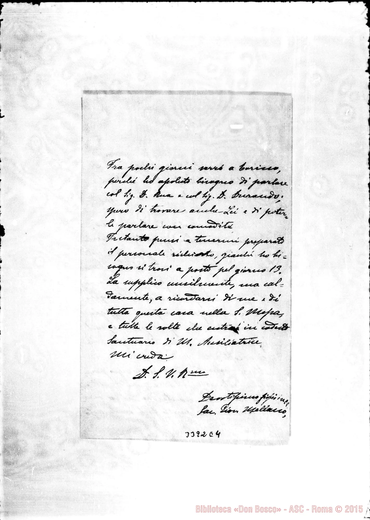 Fotogramma E 4 — Don Giov. Mellano-Rev.mo Sig. Ascona, 8-10-1896