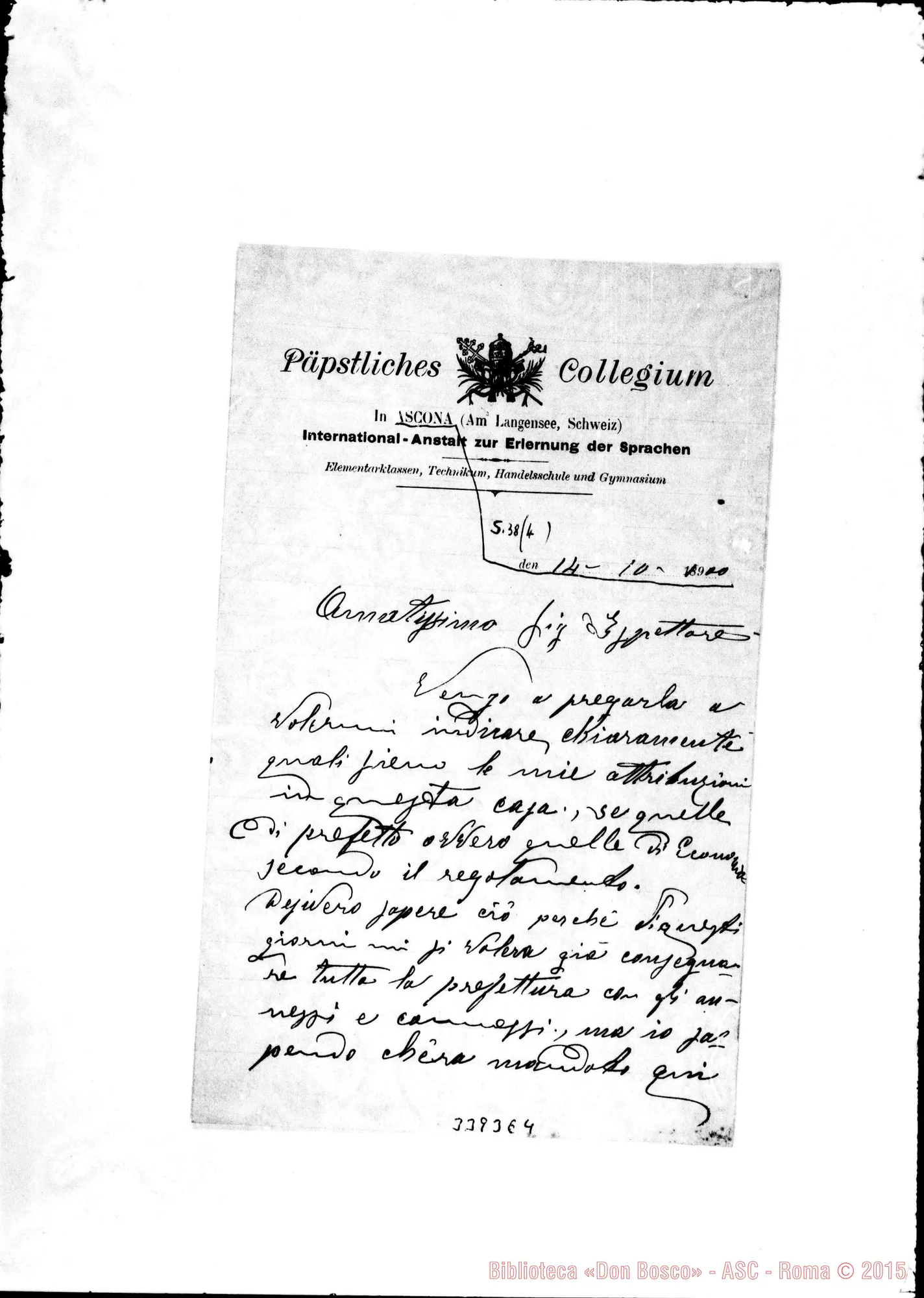 Fotogramma E 4 — Don Grasso Lorenzo-Ispettore. Ascona, 14-10-1900