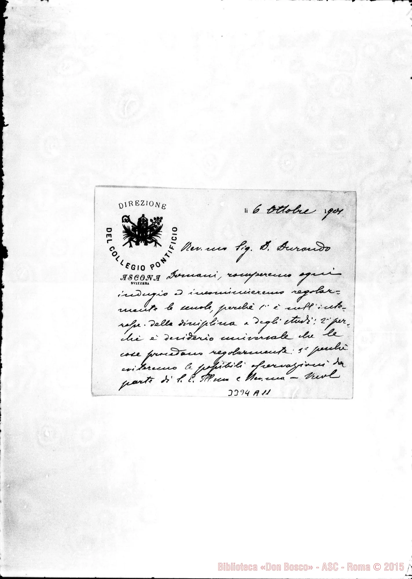 Fotogramma A 11 — Don Giov. Mellano-Don Durando. Ascona, 6-10-1901