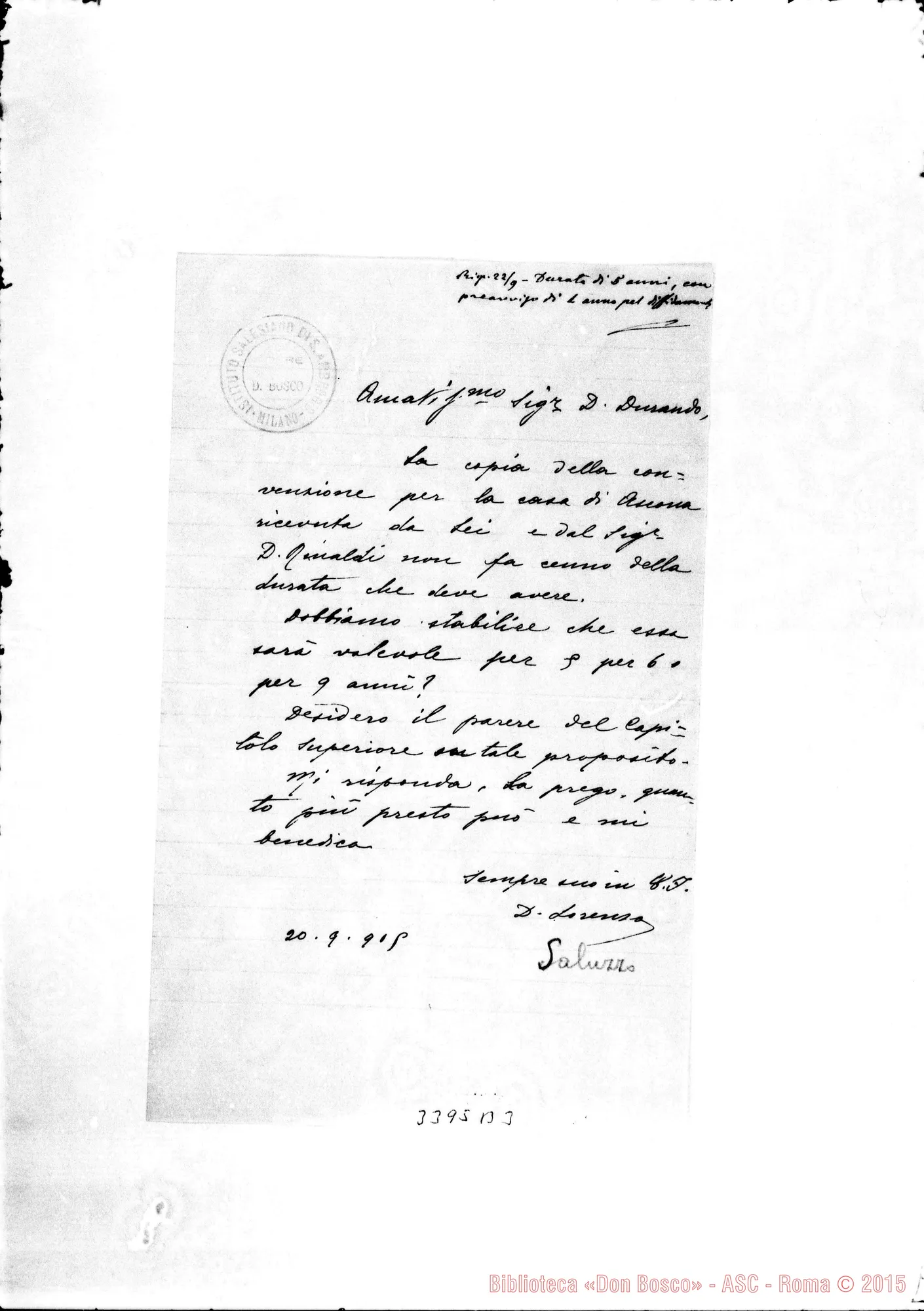 Fotogramma B 3 — Don Lorenzo Saluzzo-Don Durando. Milano, 20-09-1905