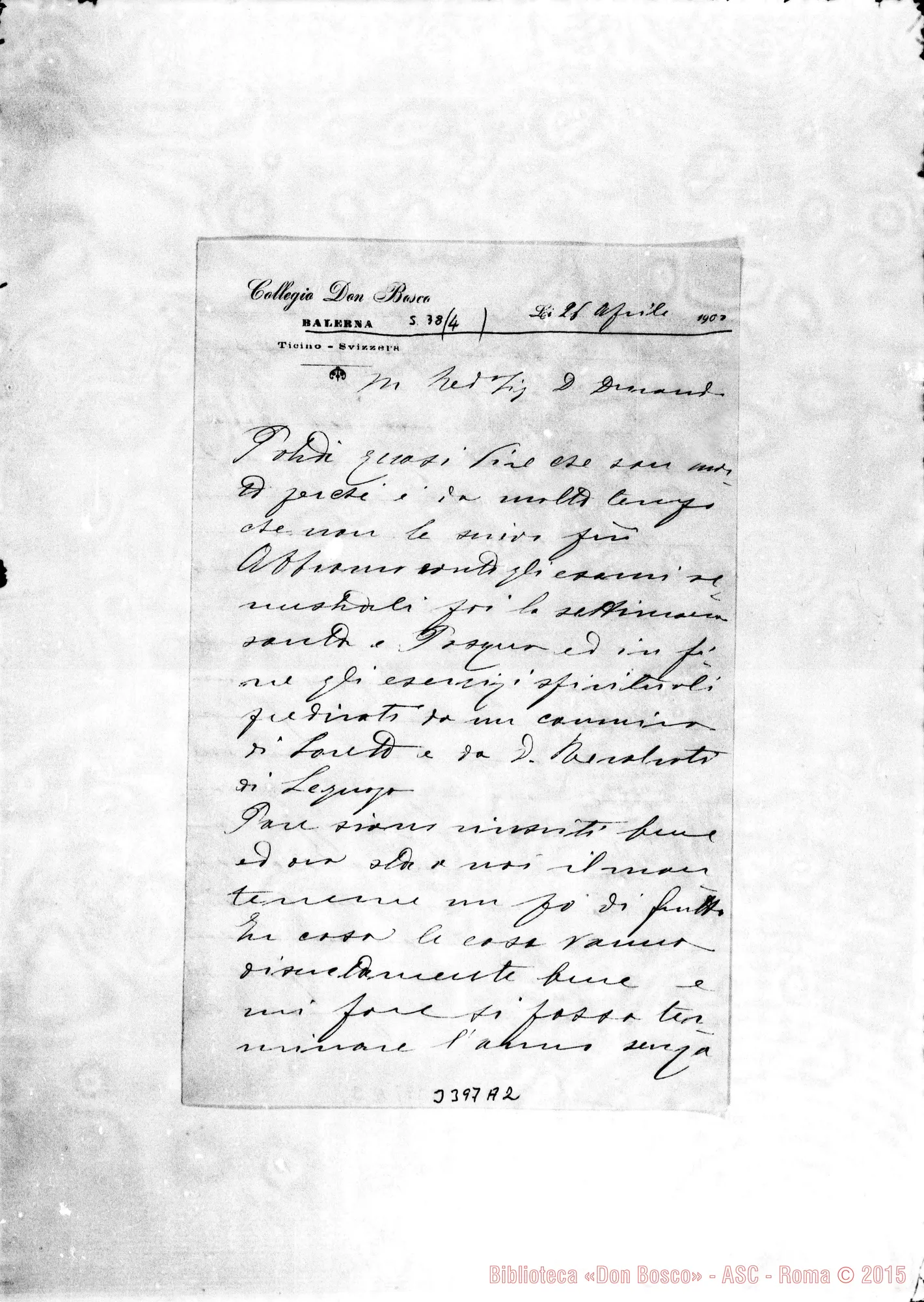 Fotogramma A 2 — Don Garassino-Don Durando. Balerna, 26-04-1900
