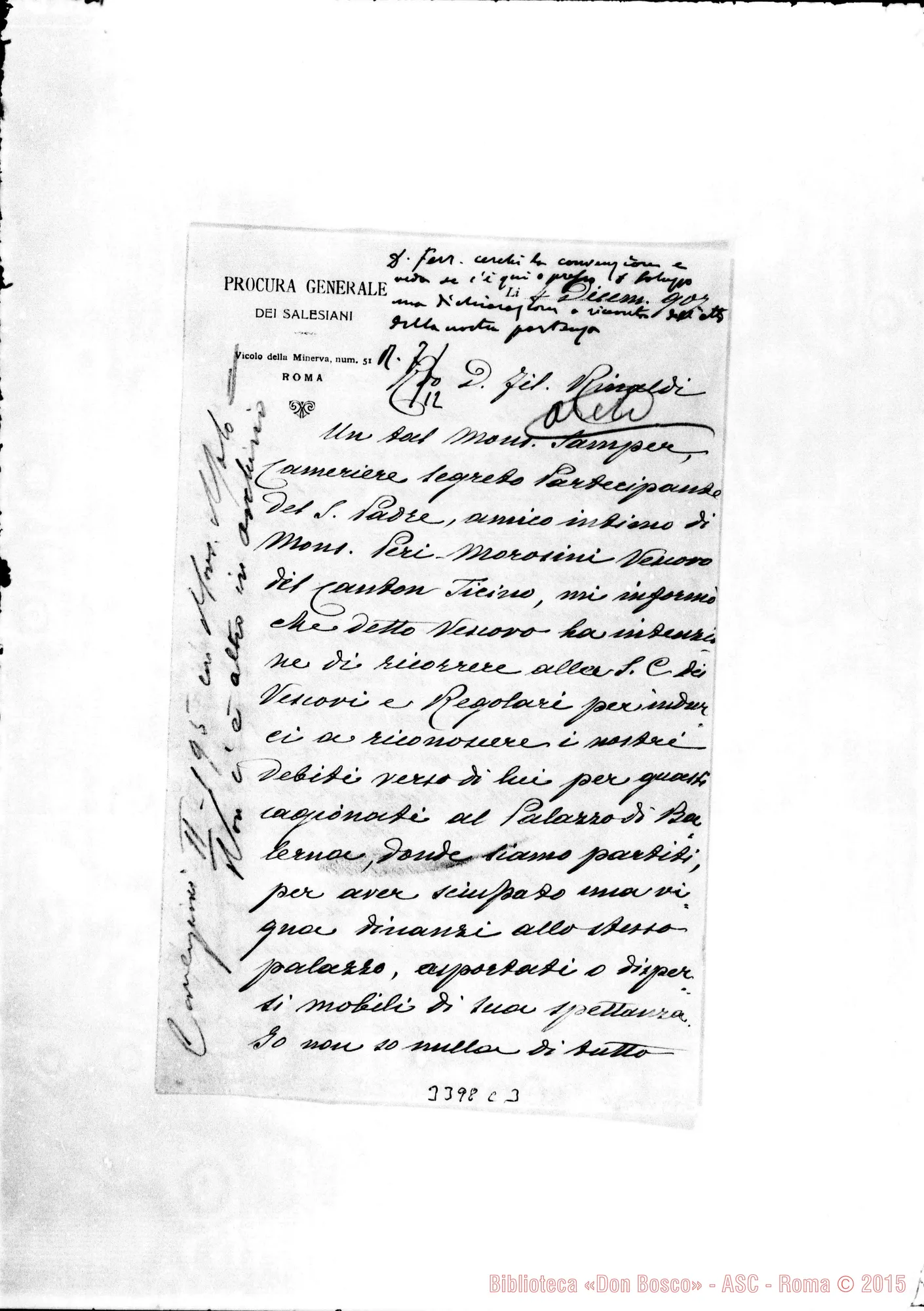 Fotogramma C 3 — Don Marenco-Don Rinaldi. Roma, 4-12-1907 Autogr. Rinaldi