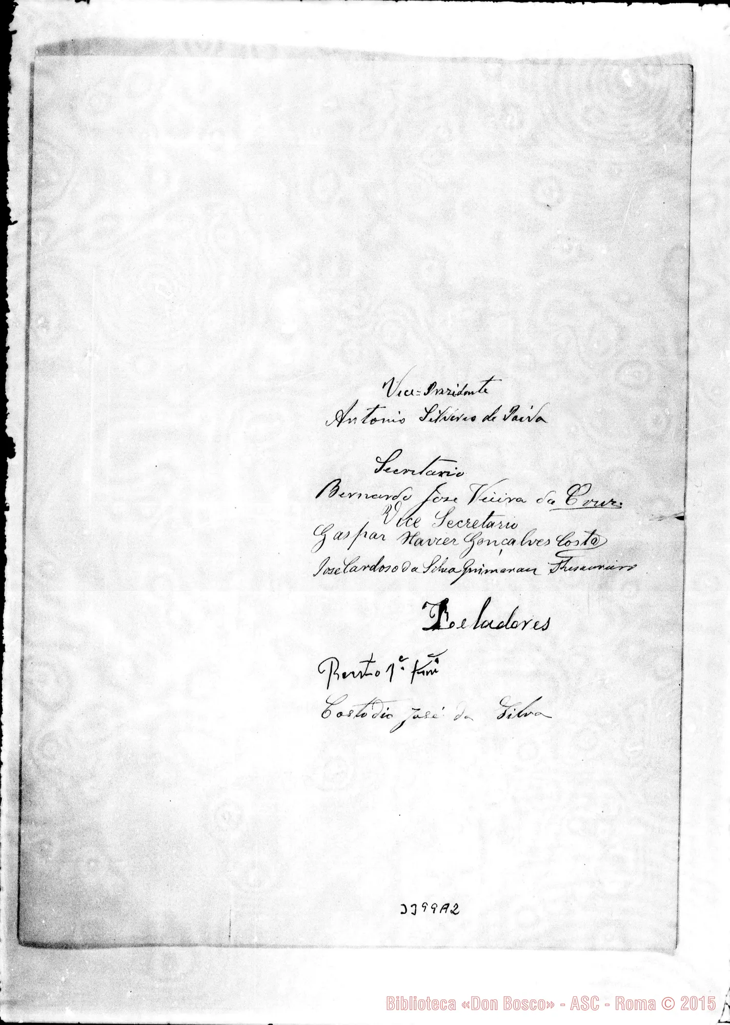 Fotogramma A 2 — Braga: Associazione Manuel Martinez d’Aguiar-Arciv. Braga, 17-05-1888