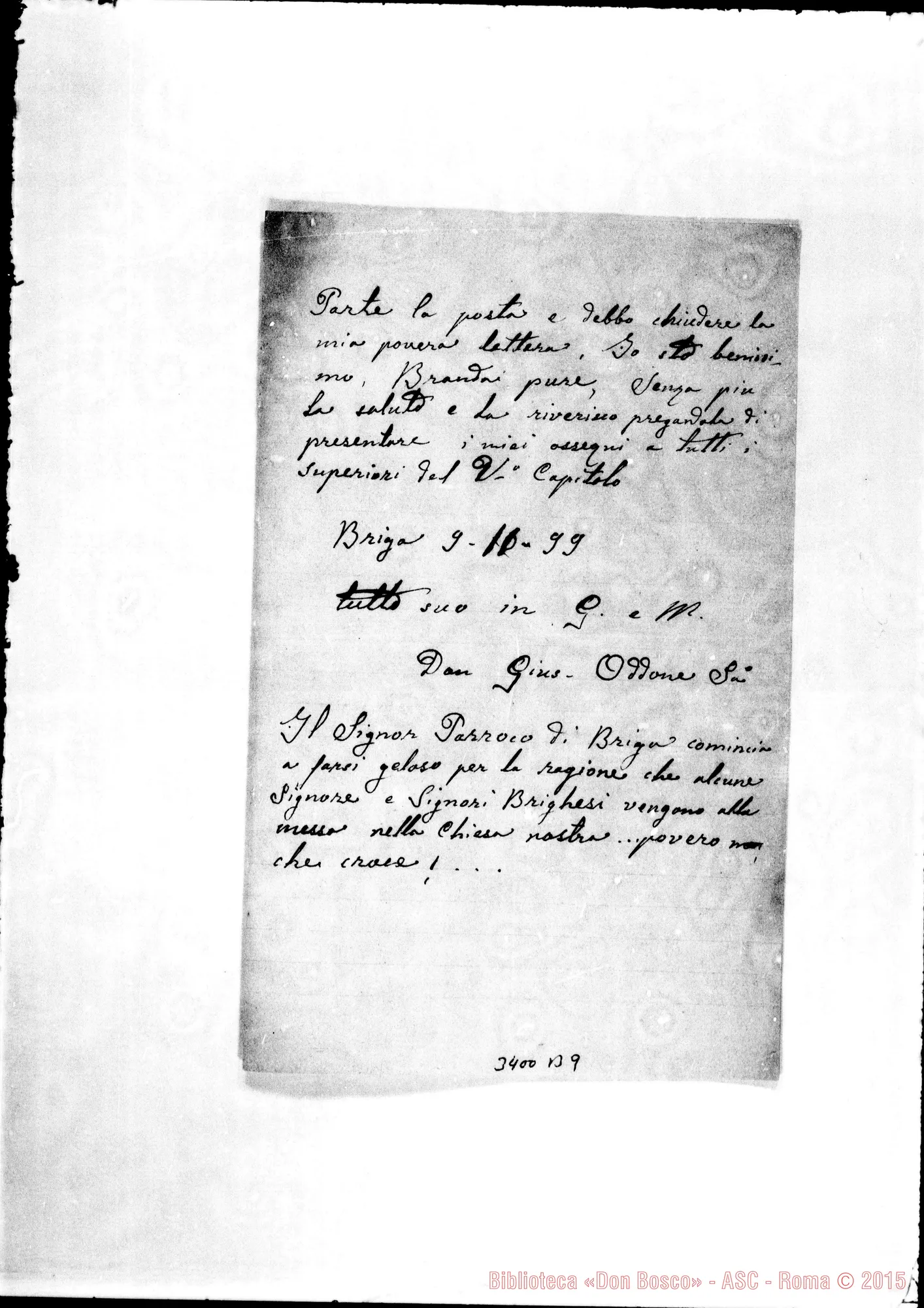 Fotogramma B 9 — Don Giuseppe Oddone-Don Durando. Briga, 9-11-1899