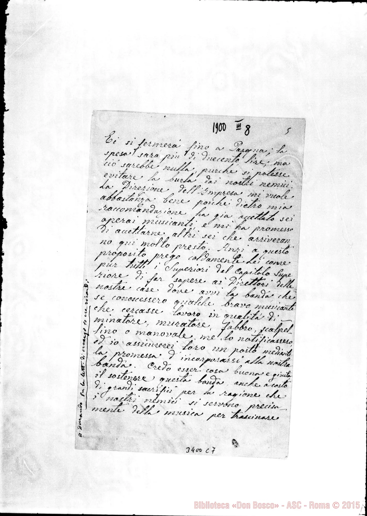 Fotogramma C 7 — Don Giuseppe Oddone-Don Durando. Briga, 8-03-1900 Autogr. Rua