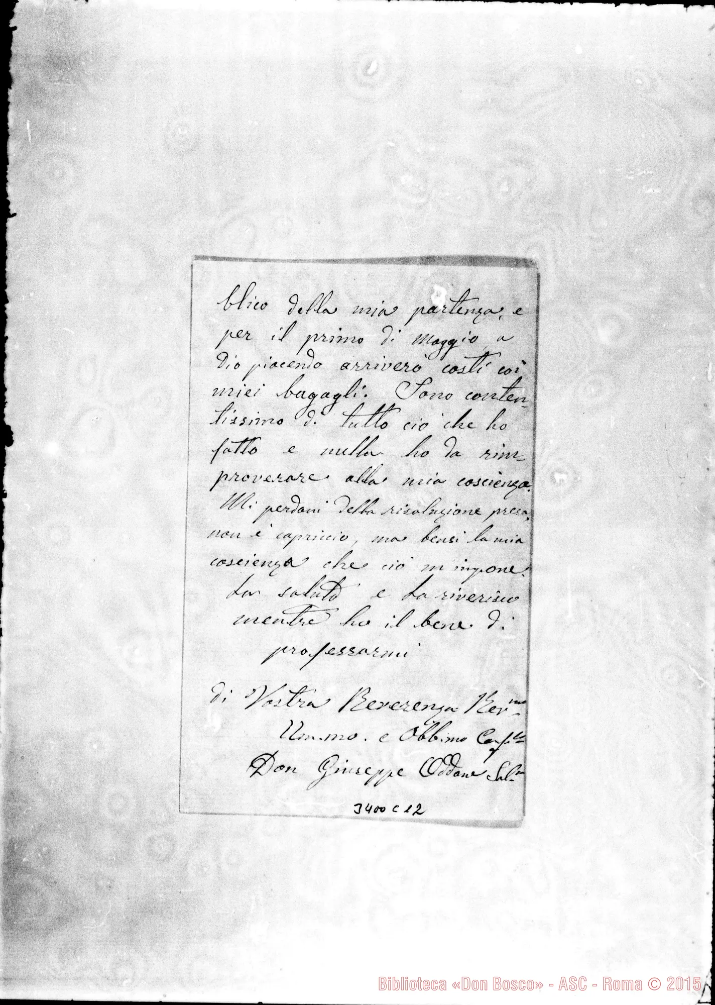 Fotogramma C 12 — Don Giuseppe Oddone-Don Durando. Briga, 23-04-1900