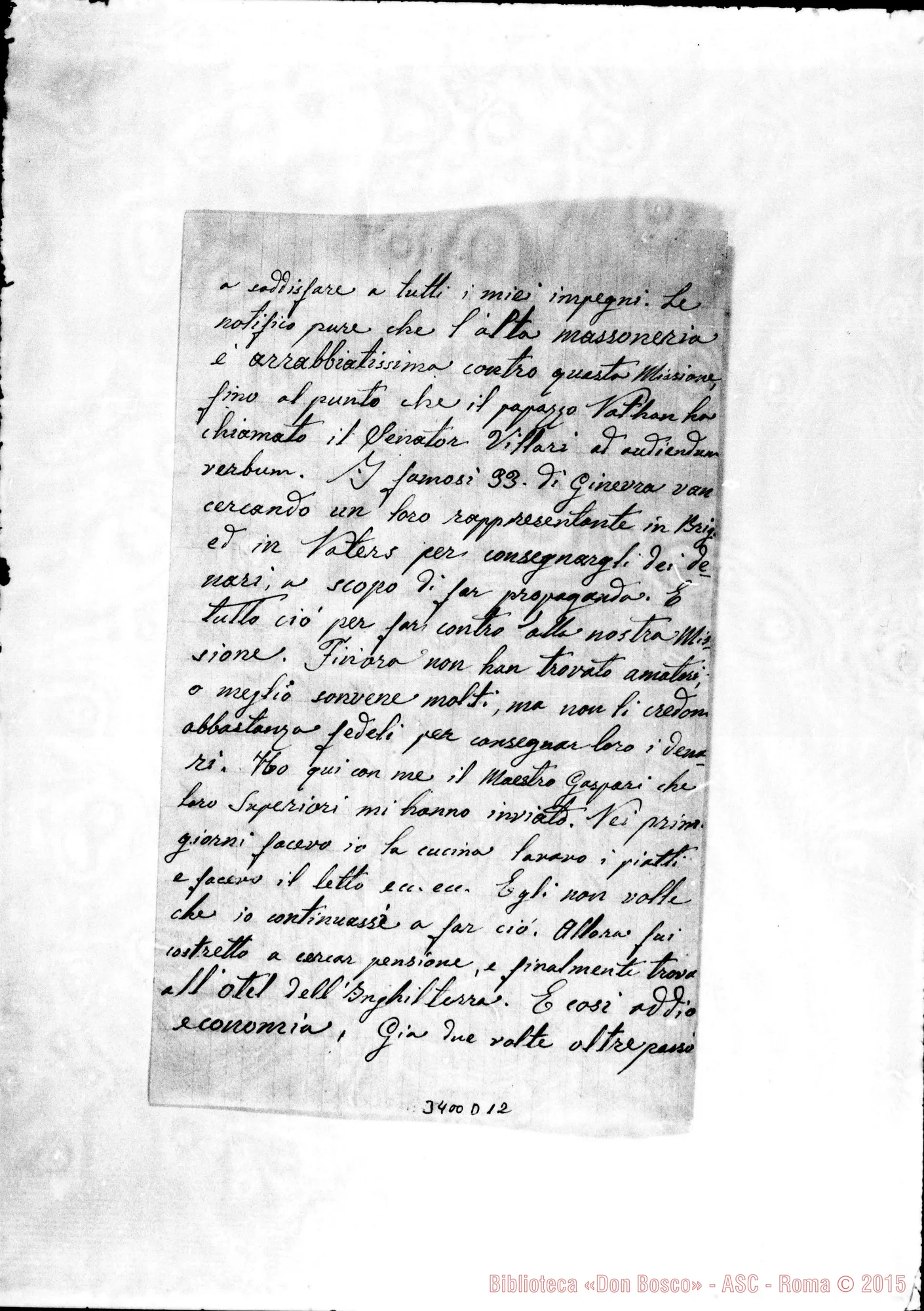 Fotogramma D 12 — Don Giuseppe Oddone-Don Durando. Briga, 28-11-1900