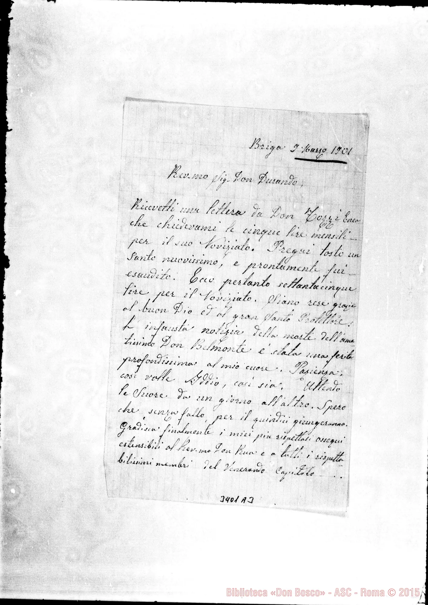 Fotogramma A 3 — Don Giuseppe Oddone-Don Durando. Briga, 9-03-1901
