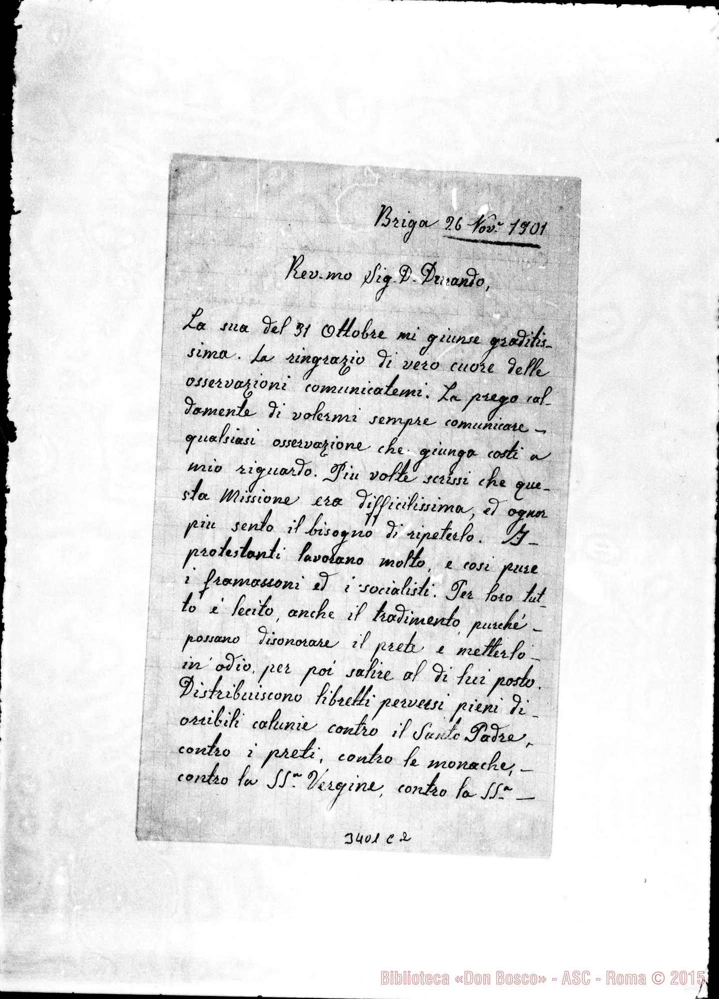 Fotogramma C 2 — Don Giuseppe Oddone-Don Durando. Briga, 26-11-1901