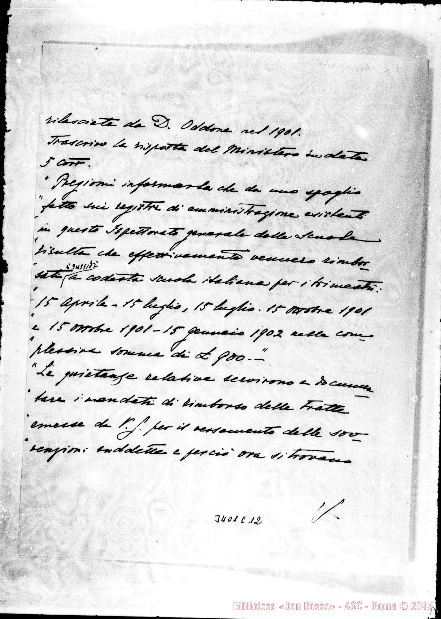 Fotogramma E 12 — Fabrizio Gavotti, viceconsole-Don Rua. Briga, 7-02-1903 Autogr. Rua