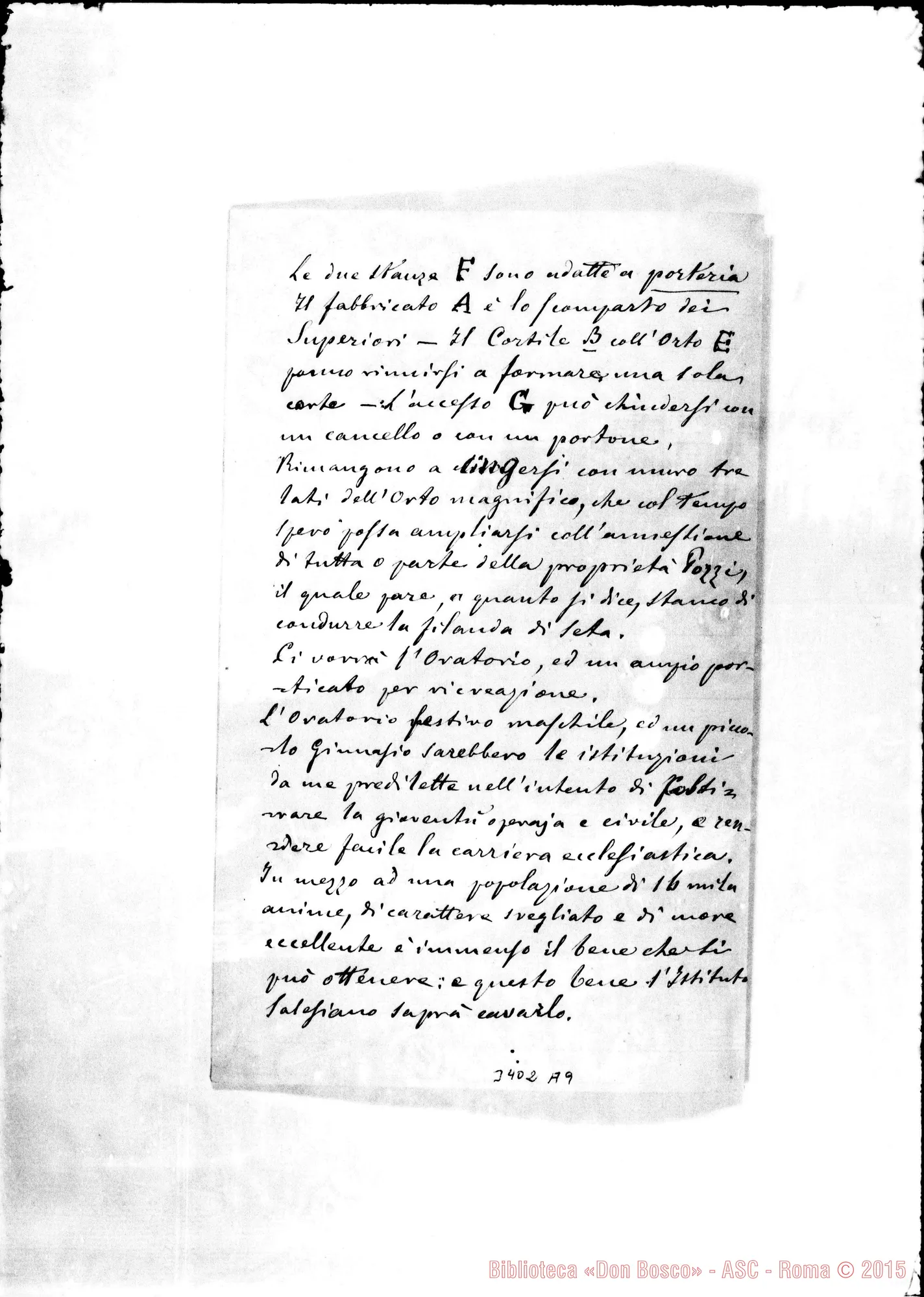Fotogramma A 9 — Busto Arsizio: Don Giuseppe Tettamanti-Rev.do Sig. Busto Arsizio, 28-01-1887