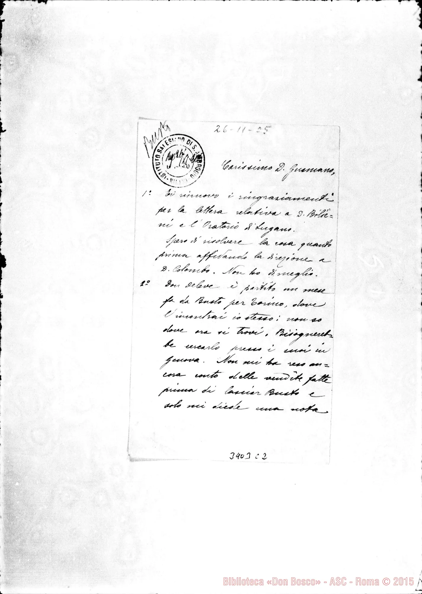 Fotogramma C 2 — Don Saluzzo-Don Gusmano. Milano, 26-11-1905