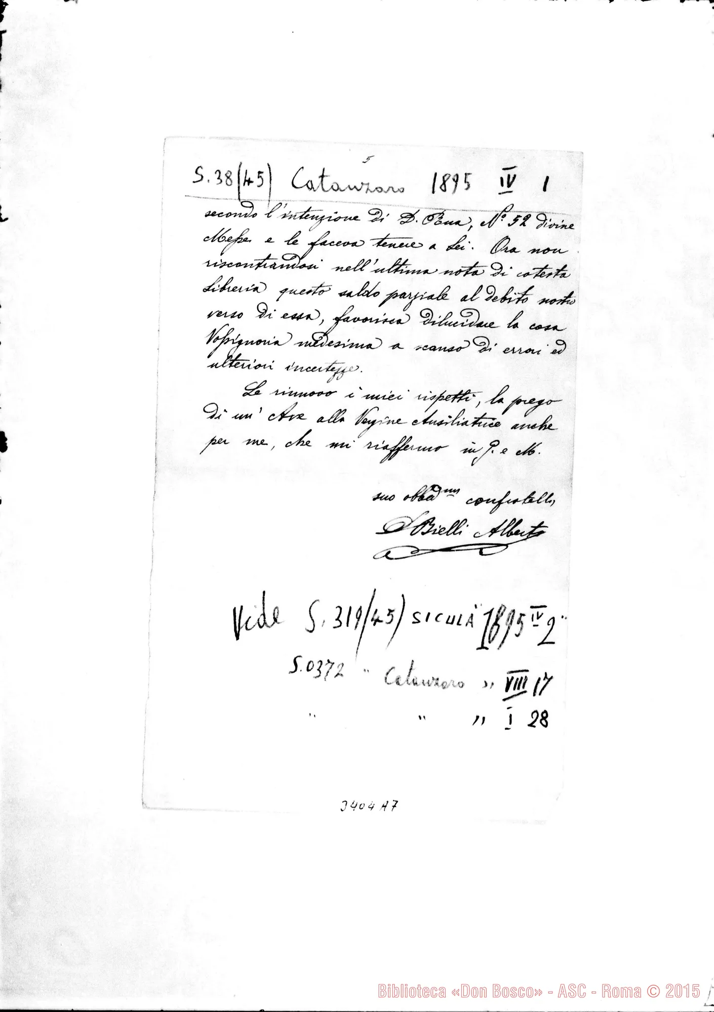 Fotogramma A 7 — Don Bielli Alberto-Don Durando. Catanzaro, 1-04-1895