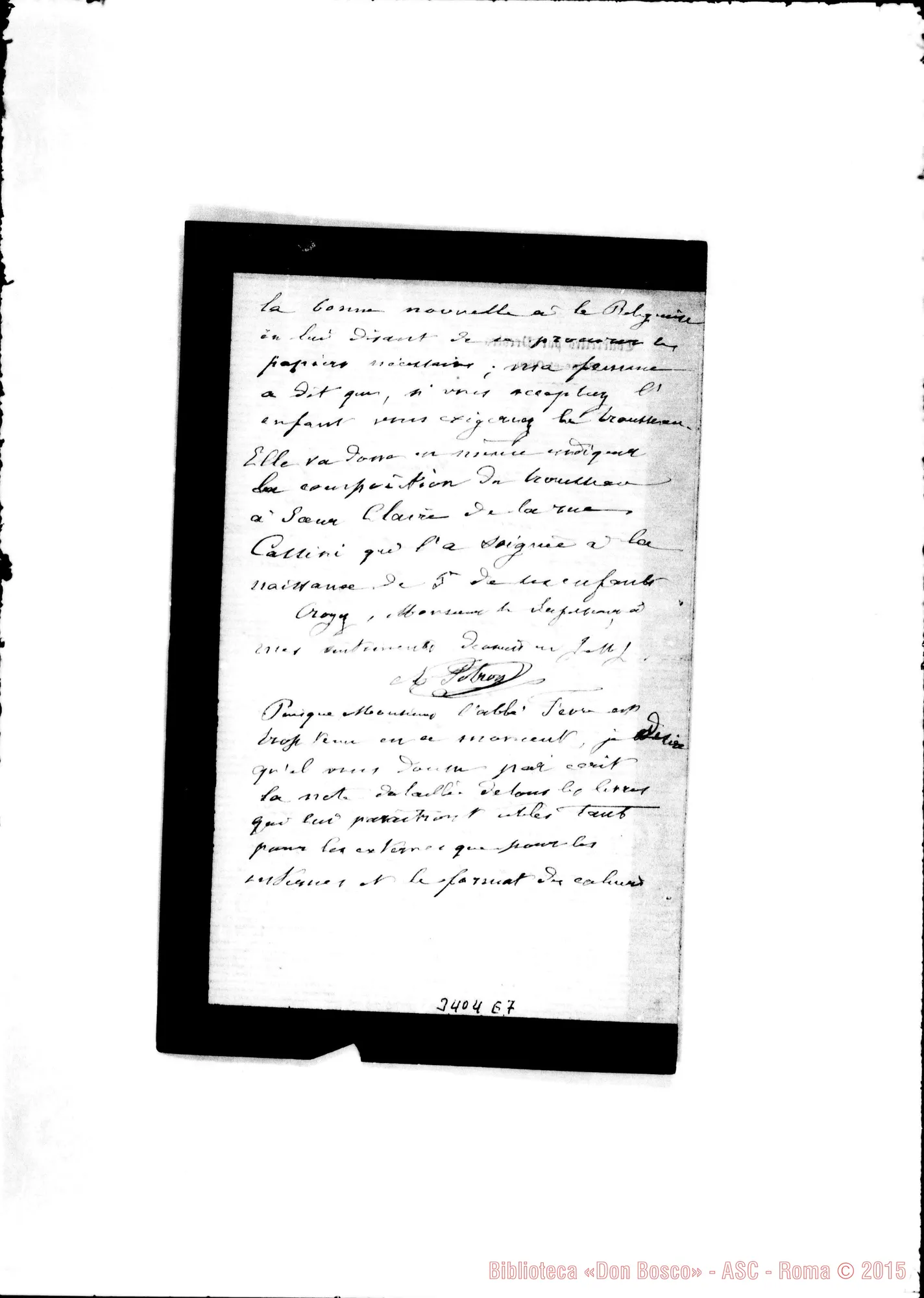 Fotogramma E 7 — A. Potron-Monsieur le Supérieur. Courcelles, senza data