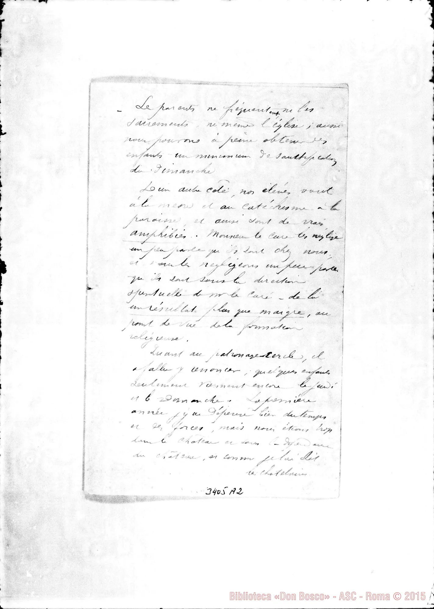 Fotogramma A 2 — «Une appréciation sur la maison de Courcelles». Ms.