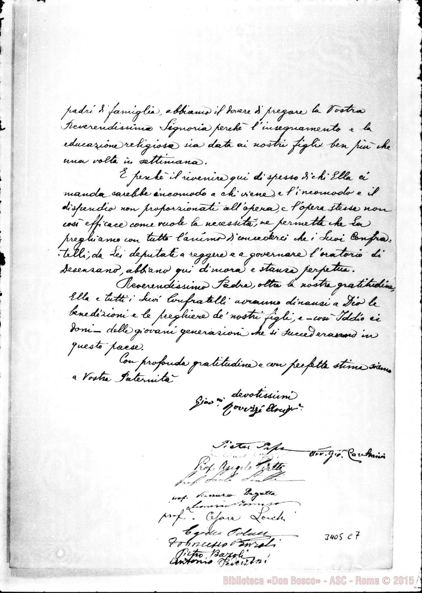 Fotogramma C 7 — Don Giovanni Ravizzi-Rev.mo Sig. Desenzano, 10-11-1896