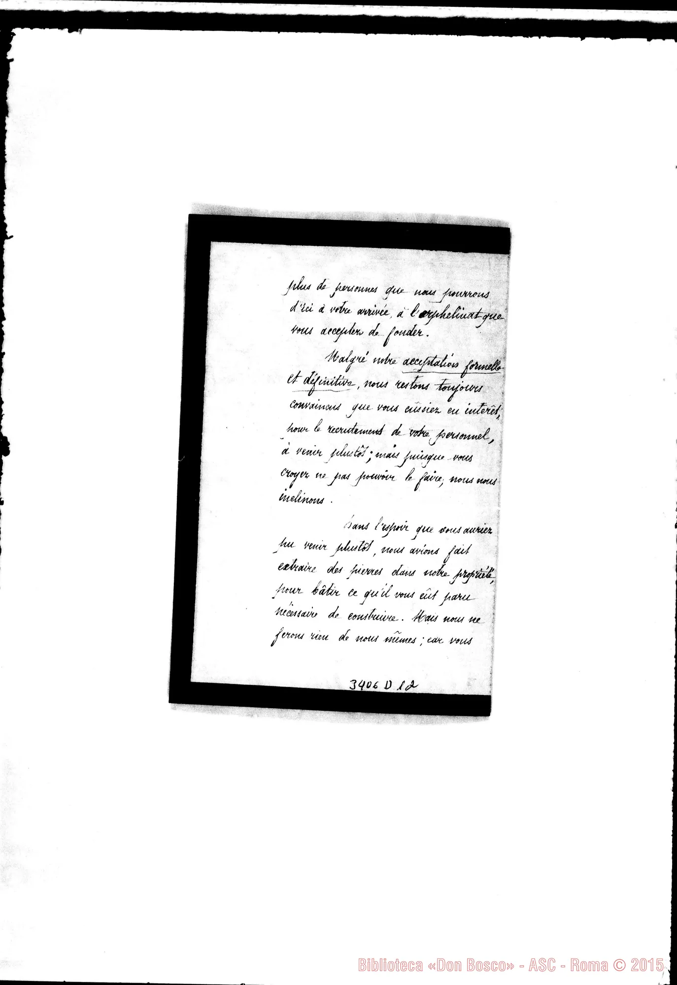 Fotogramma D 12 — Abbé J. Martin-Révérend Père. Dinan, 29-07-1885 Autogr. Rua