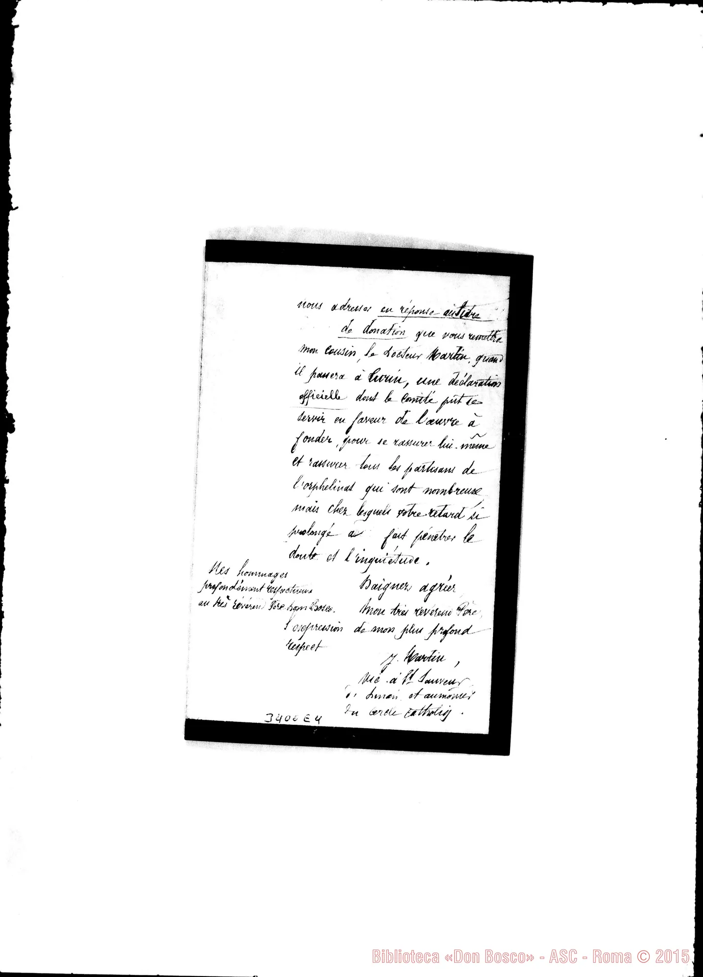 Fotogramma E 4 — Abbé J. Martin-Révérend Père. Dinan, 16-10-1885