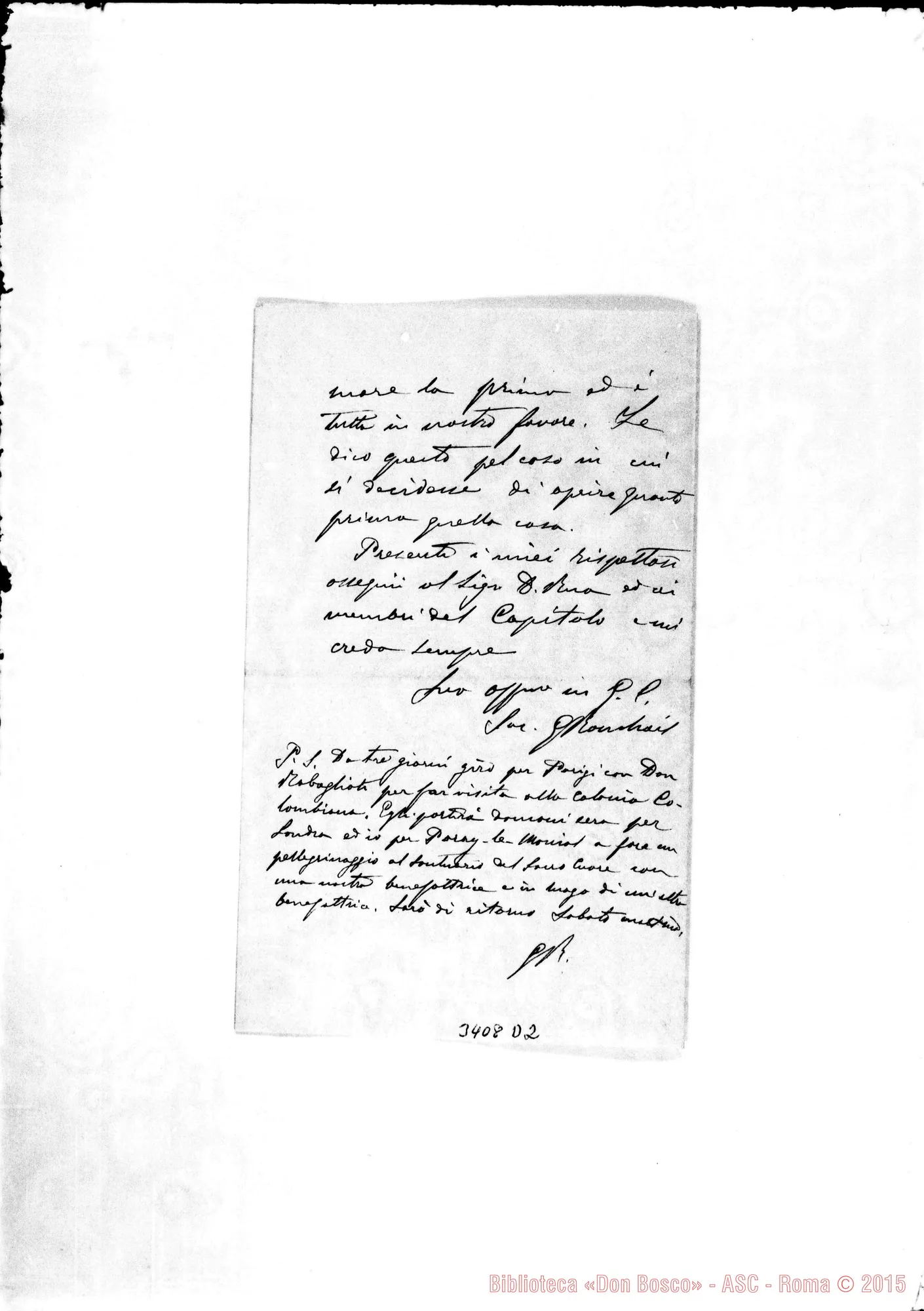 Fotogramma D 2 — Don Giuseppe Ronchail-Don Durando. Paris, 22-10-1890