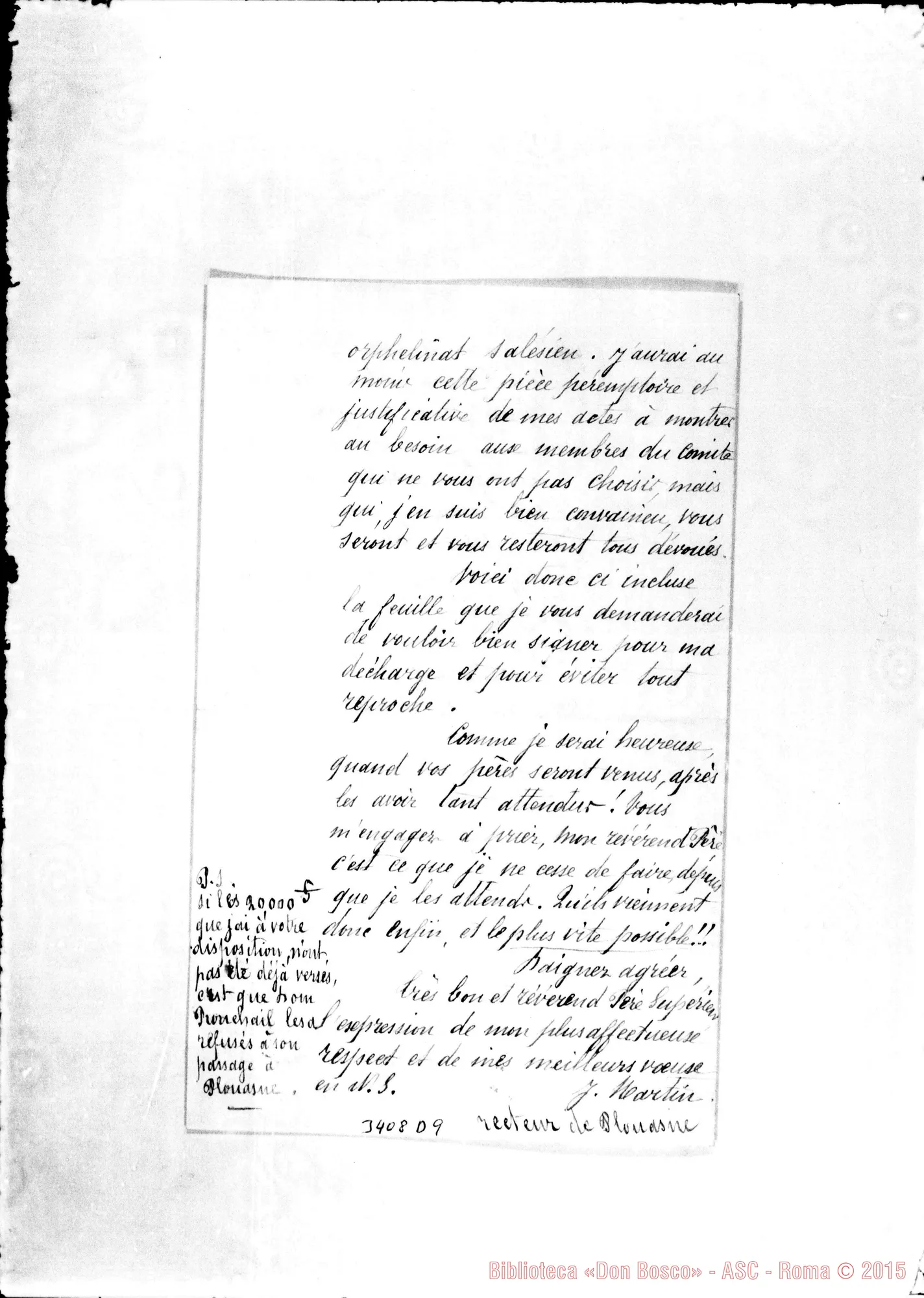 Fotogramma D 9 — Abbé J. Martin-Don Rua, il 26-12-1890 Autogr. Rua
