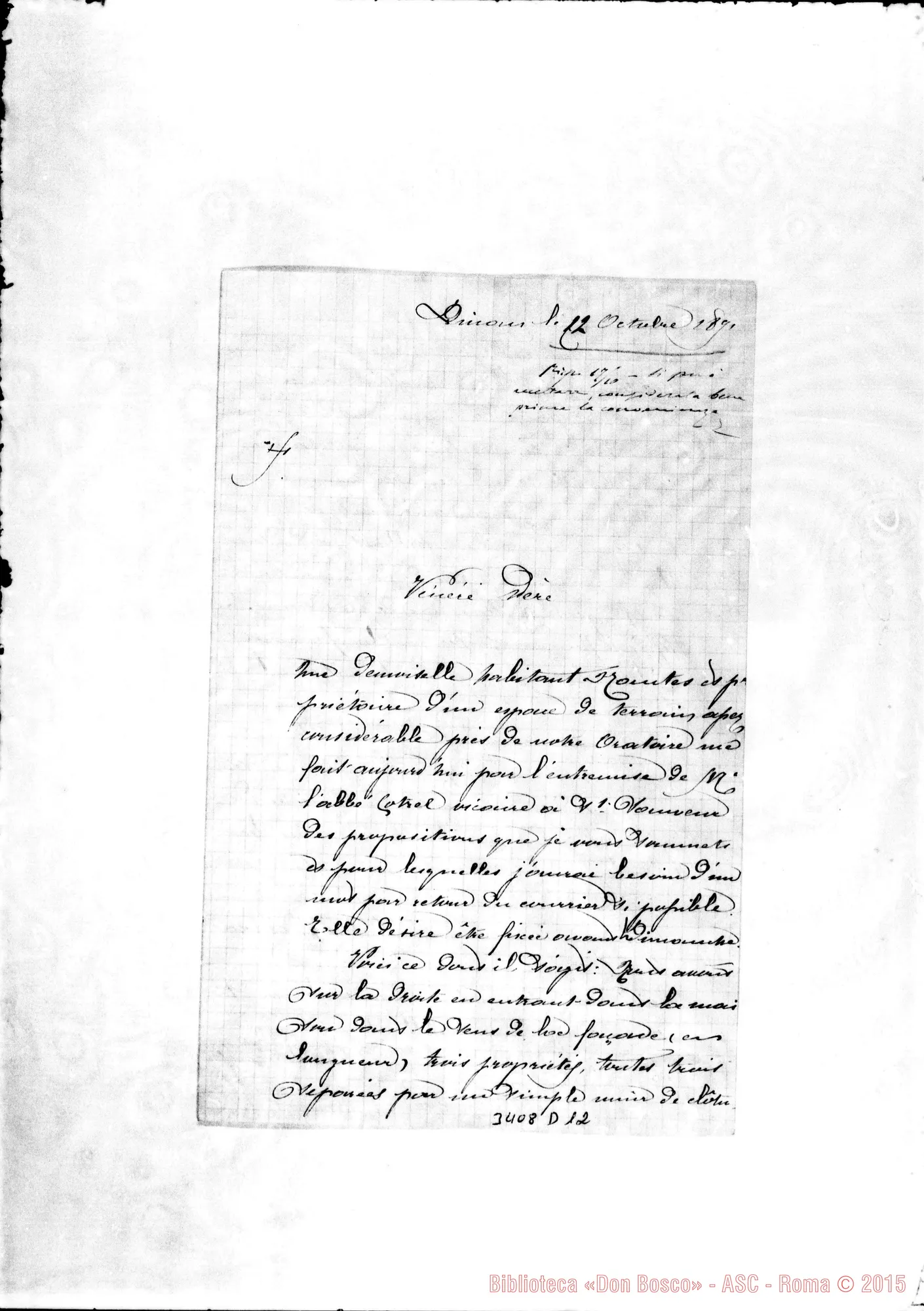 Fotogramma D 12 — Don Luigi Riccardi-Vénéré Père. Dinan, 12-10-1891