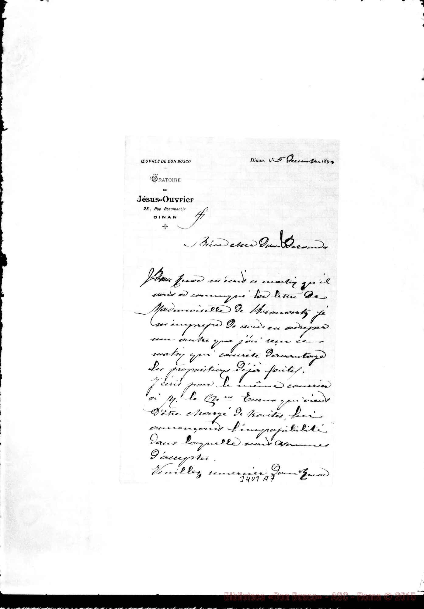 Fotogramma A 7 — Don Luigi Riccardi-Don Durando. Dinan, 5-12-1893
