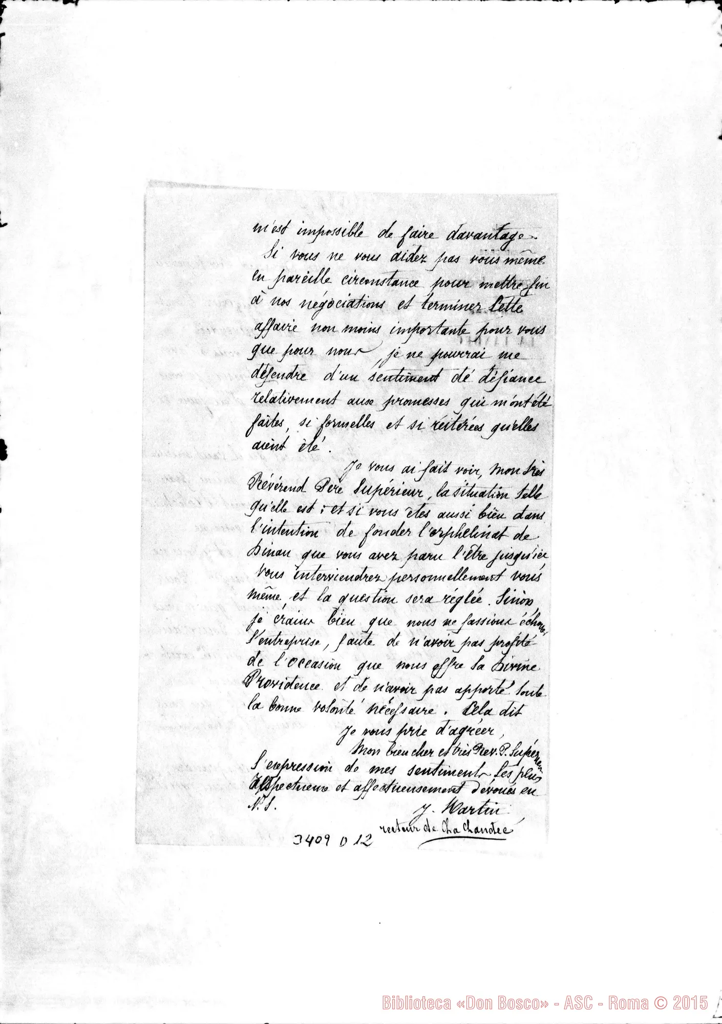 Fotogramma D 12 — Abbé J. Martin-Révérend Supérieur. Senza data