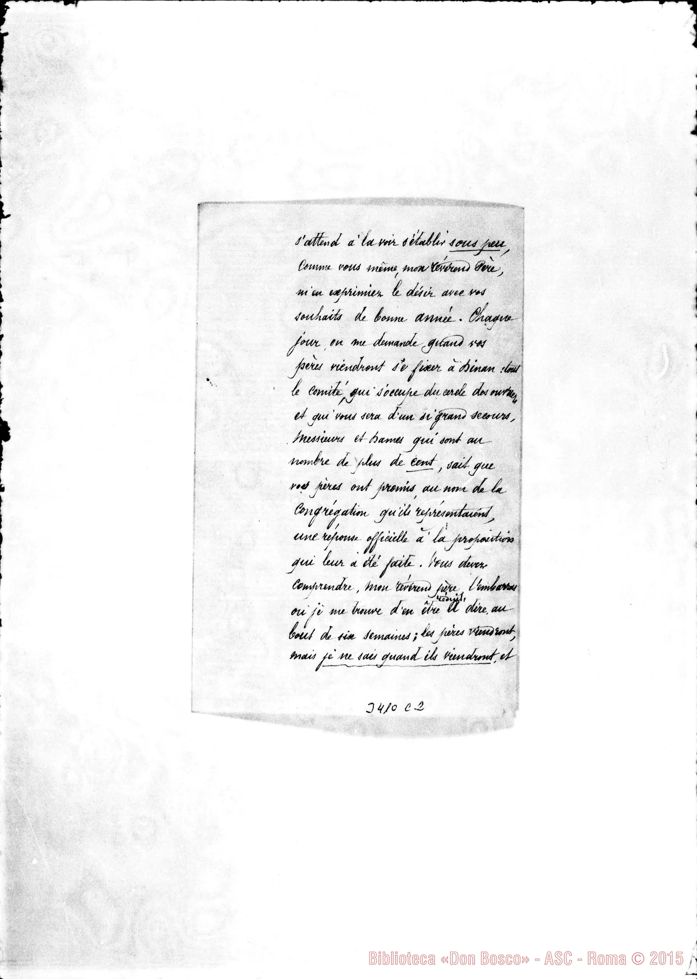 Fotogramma C 2 — Abbé J. Martin-Révérend Père. Senza data Autogr. Rua