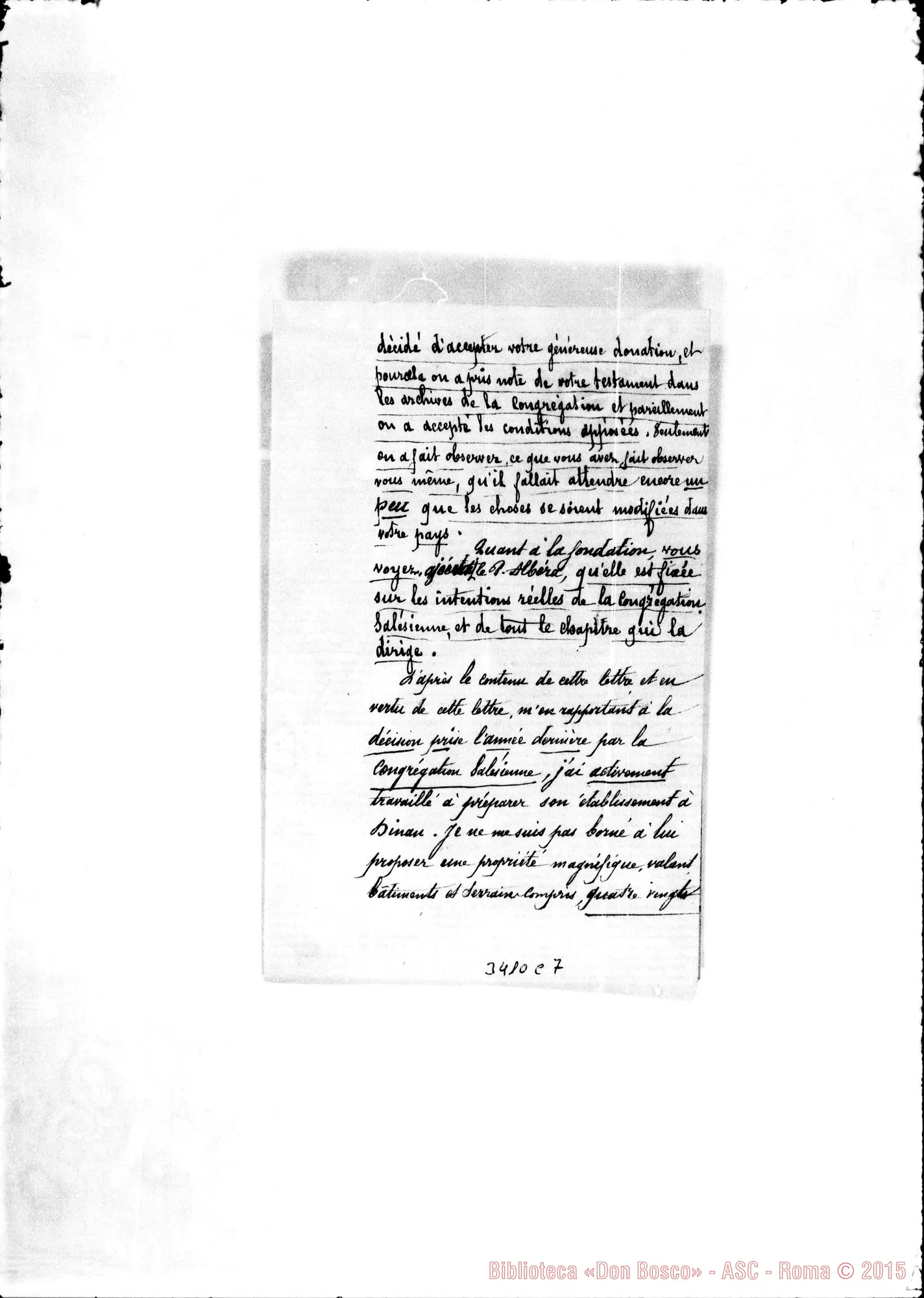 Fotogramma C 7 — Abbé J. Martin-Révérend Père. Senza data Autogr. Rua