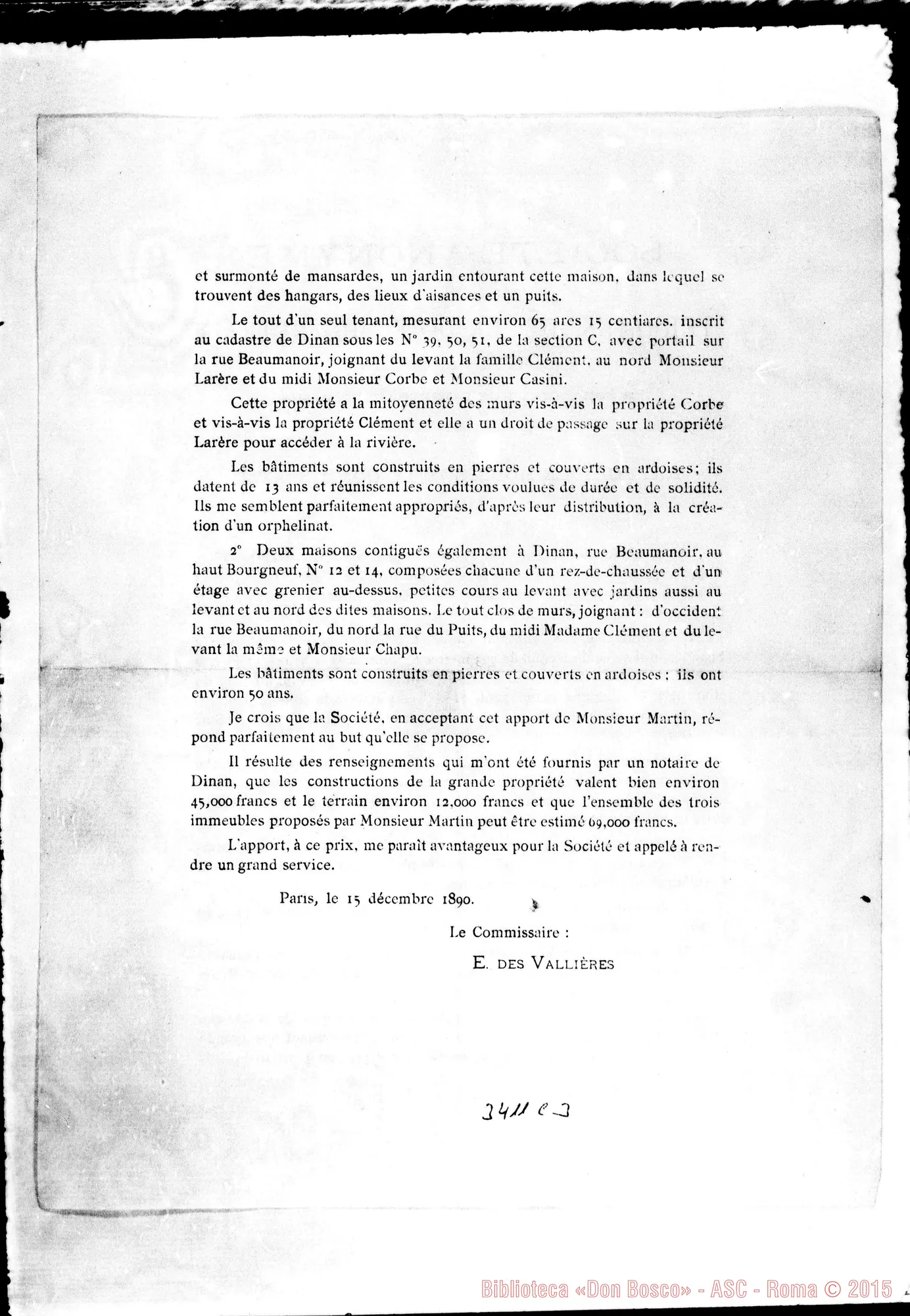 Fotogramma C 3 — E. des Vallières: relazione
