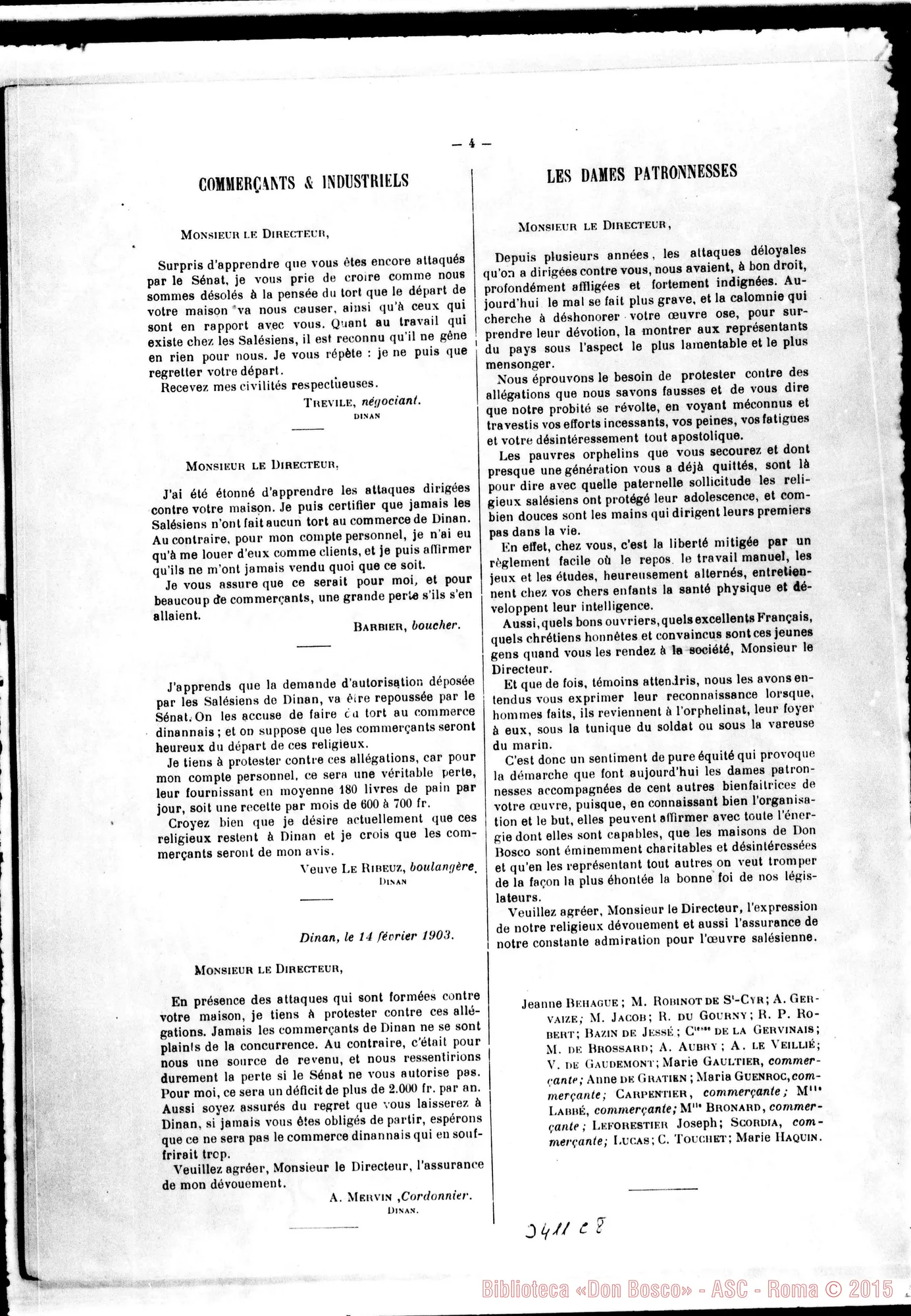 Fotogramma C 8 — Memoire special sur l’orphelinat salésien de Dinan