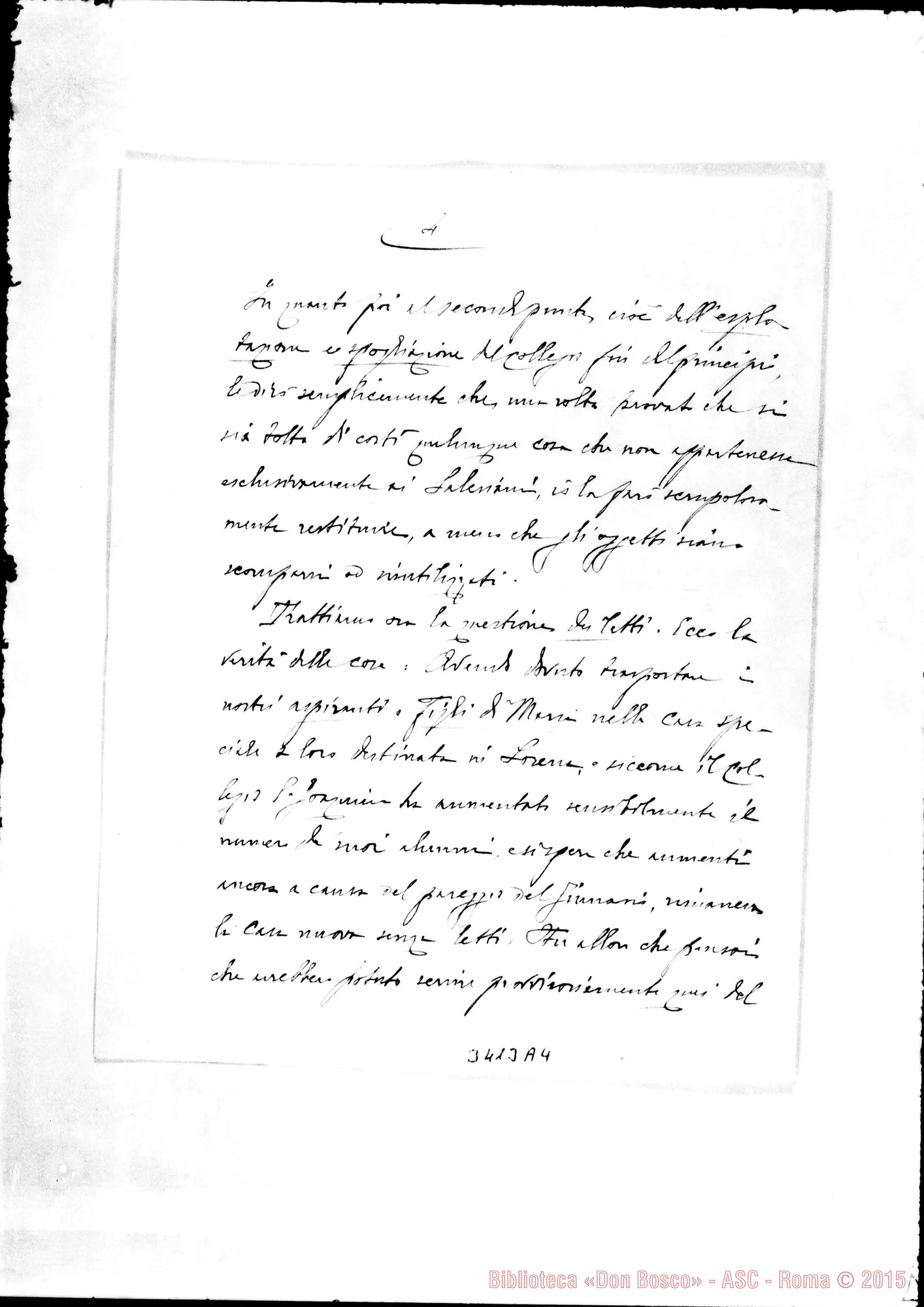Fotogramma A 4 — Don Pietro Rota-Capitolo Superiore, con acclusi allegati Febbr. 1909