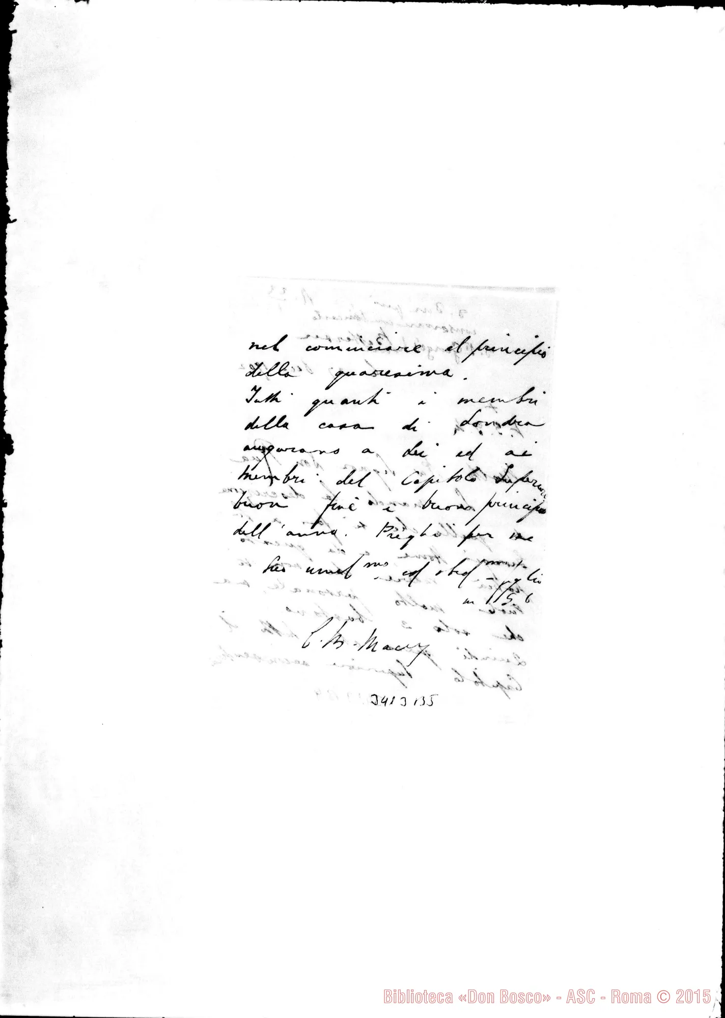 Fotogramma B 5 — Londra-S. Giorgio: Don Macey-Don Rua. Battersea, 27-12-1902 Autogr. Rua