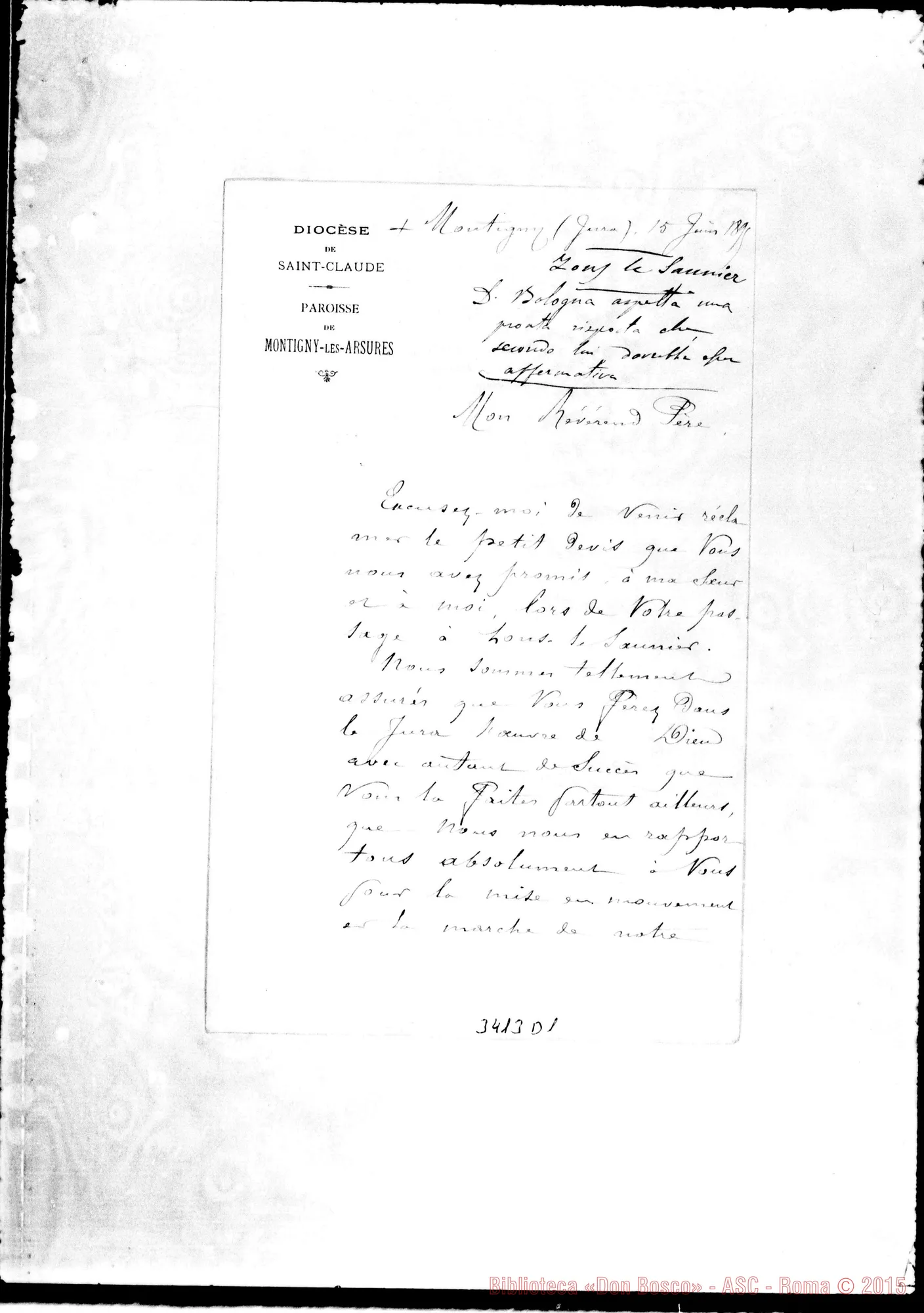 Fotogramma D 1 — Queslin, curé de Montigny-Révérend Pére. Montigny, 15-06-1895
