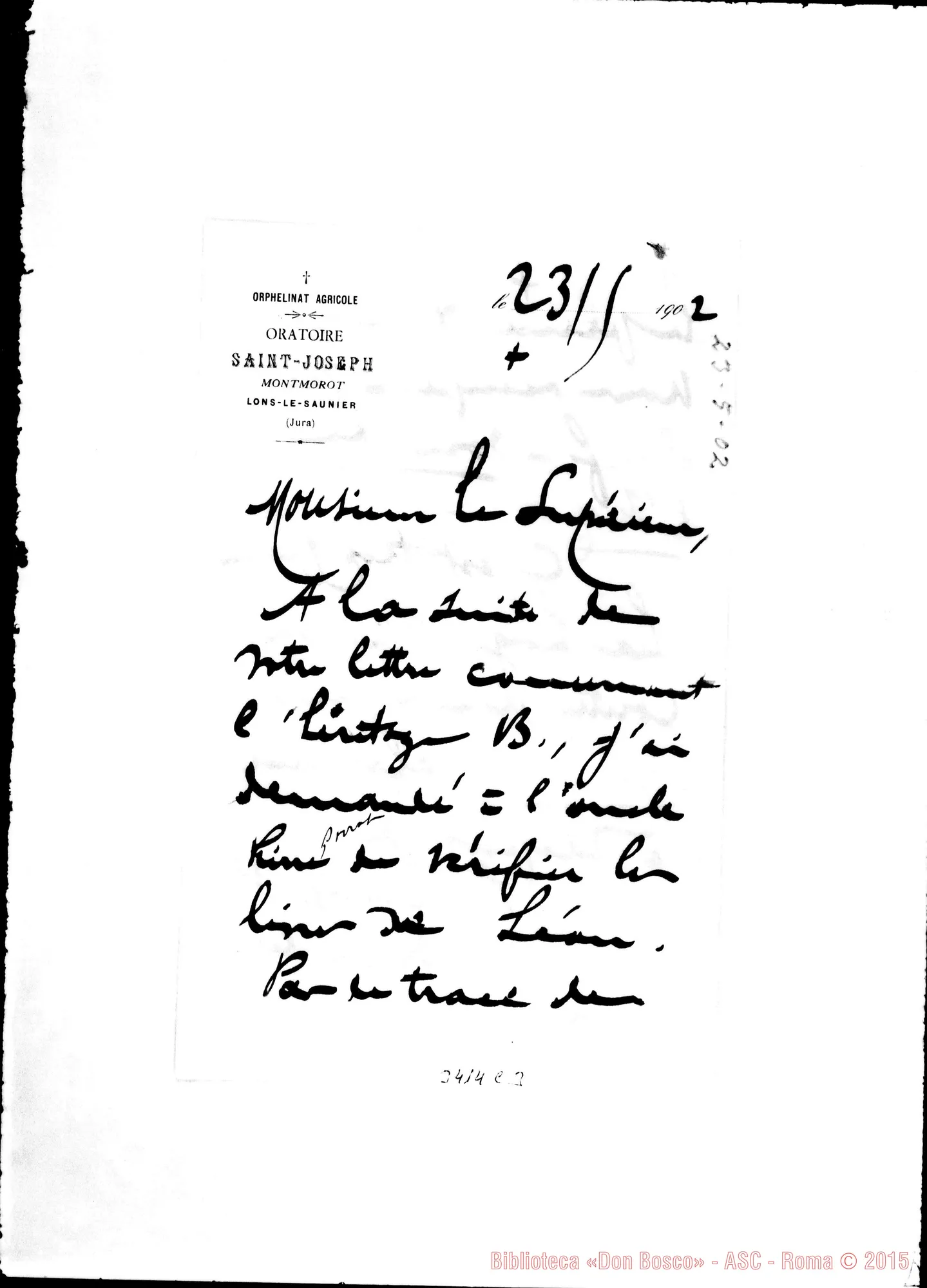 Fotogramma C 3 — Don Roussin-Monsieur le Supérieur. Lons le Saunier, 23-05-1902