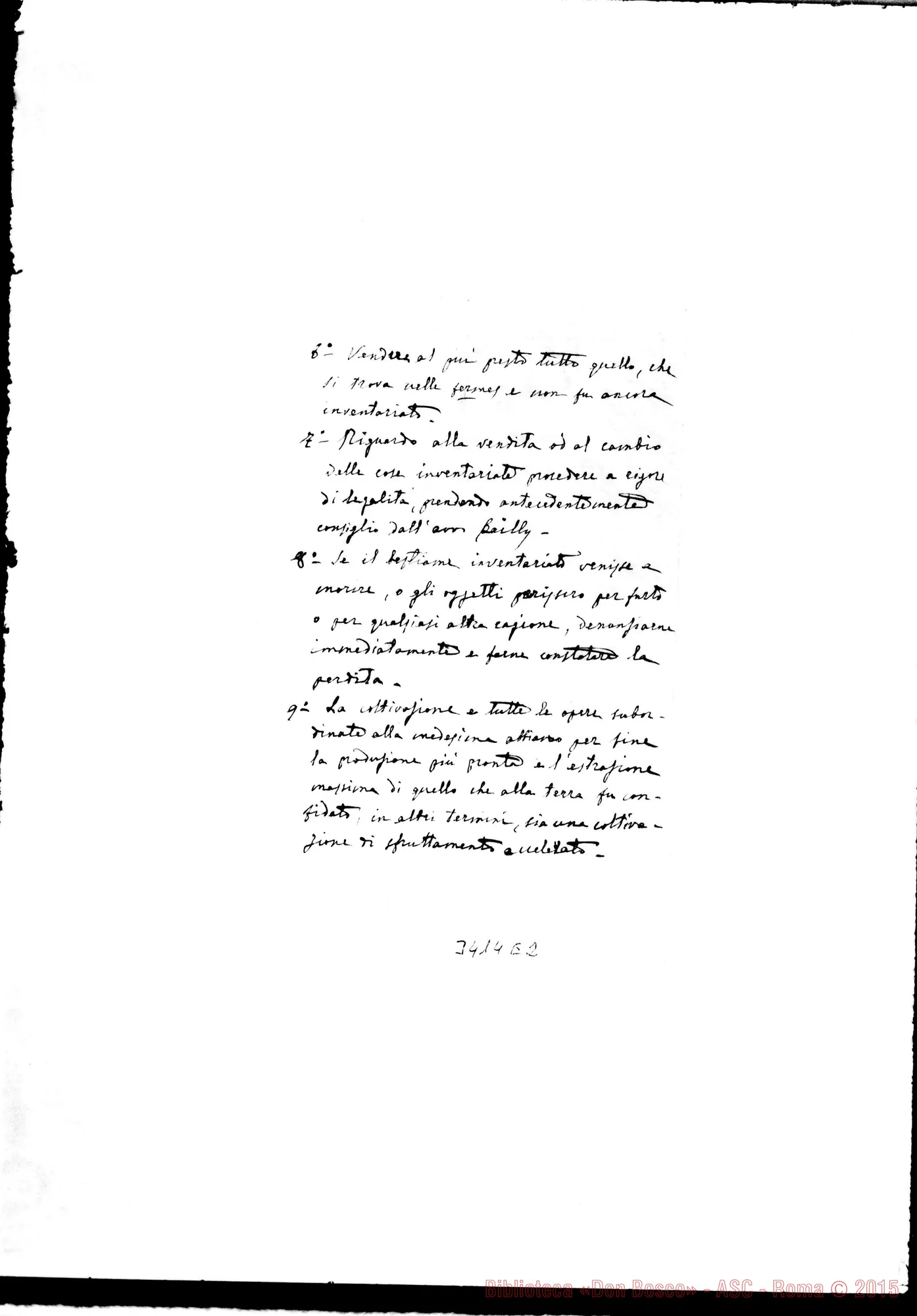 Fotogramma E 2 — A Don Roussin: promemoria. Manoscritto di Don Bertello
