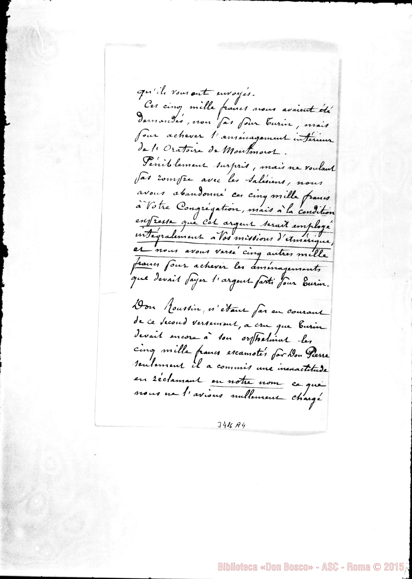 Fotogramma A 4 — L. Queslin, can.-Révérend Père. Lons le Saunier, 11-01-1902 Autogr. Rua