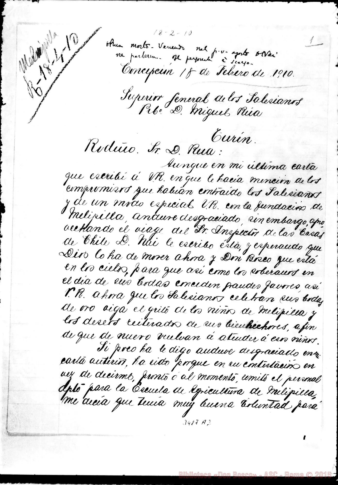Fotogramma A 2 — Manuel de la C. Flores-Don Rua. Concepción, 18-02-1910