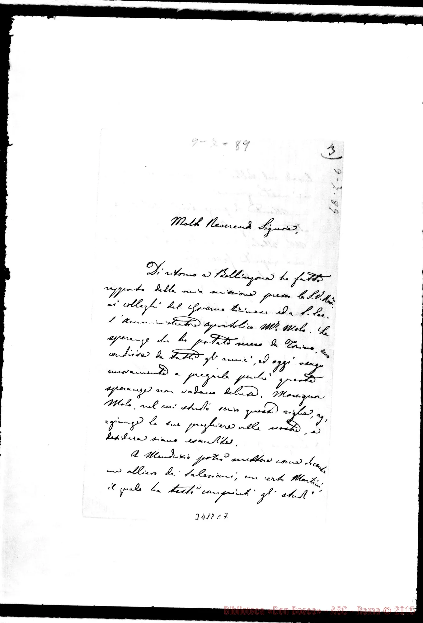 Fotogramma C 7 — Dottor Casella-Rev.do Sig. Lugano, 9-07-1889
