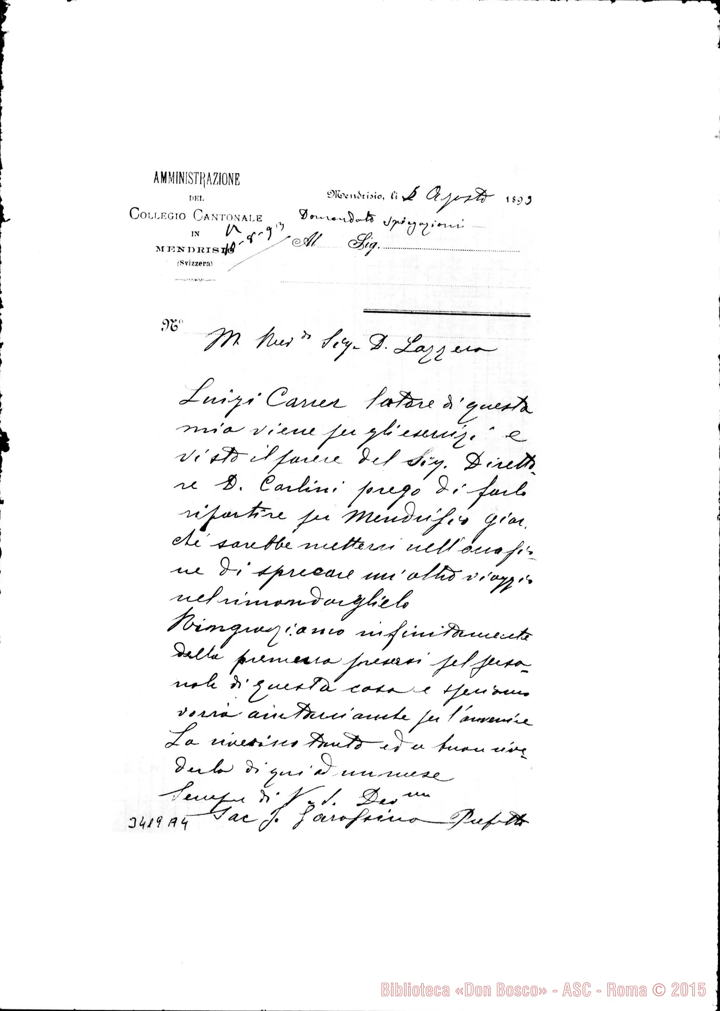 Fotogramma A 4 — Don Garassino-Don Lazzero. Mendrisio, 2-08-1893